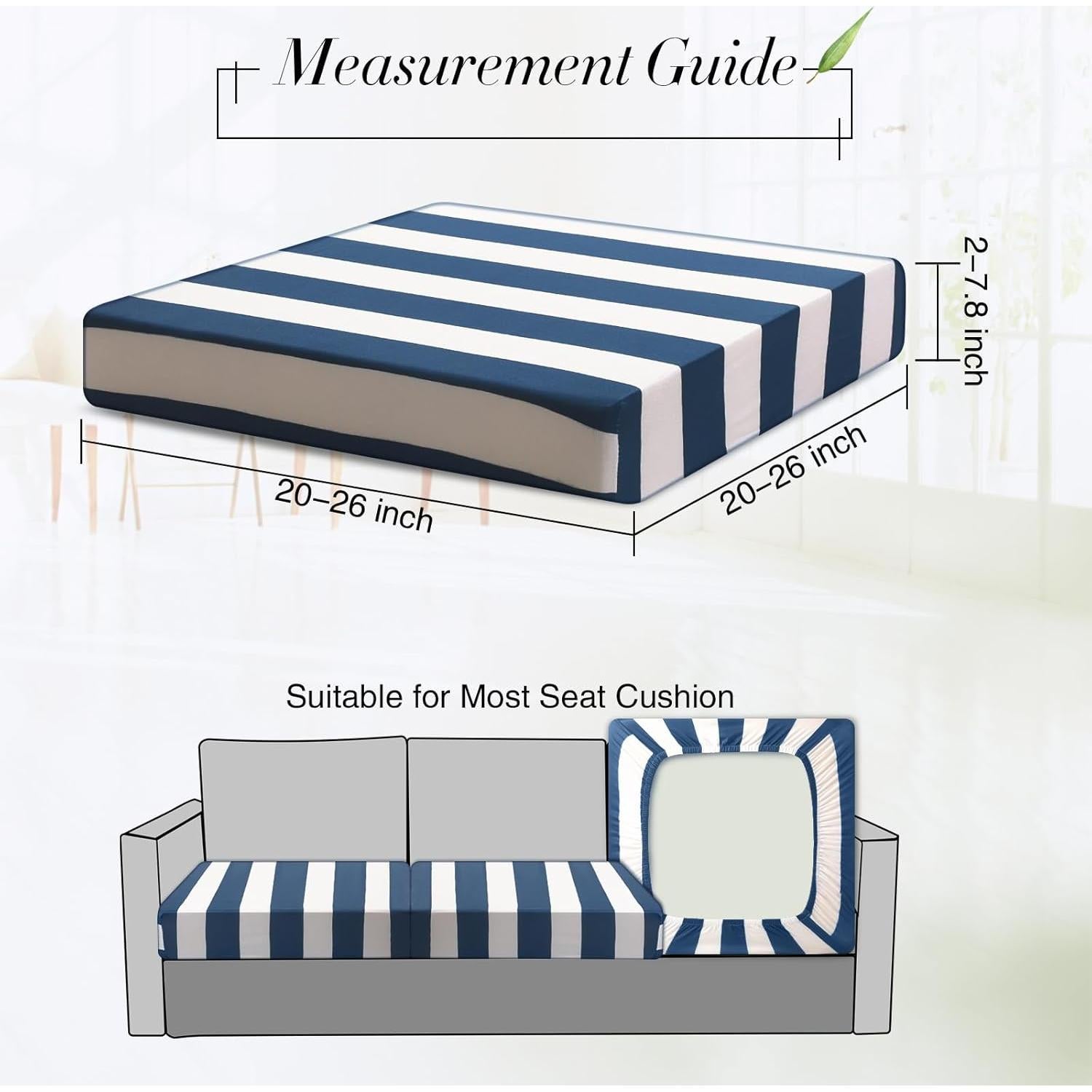 Fundas de Cojines para Patio Newwiee 8 Piezas Rayadas