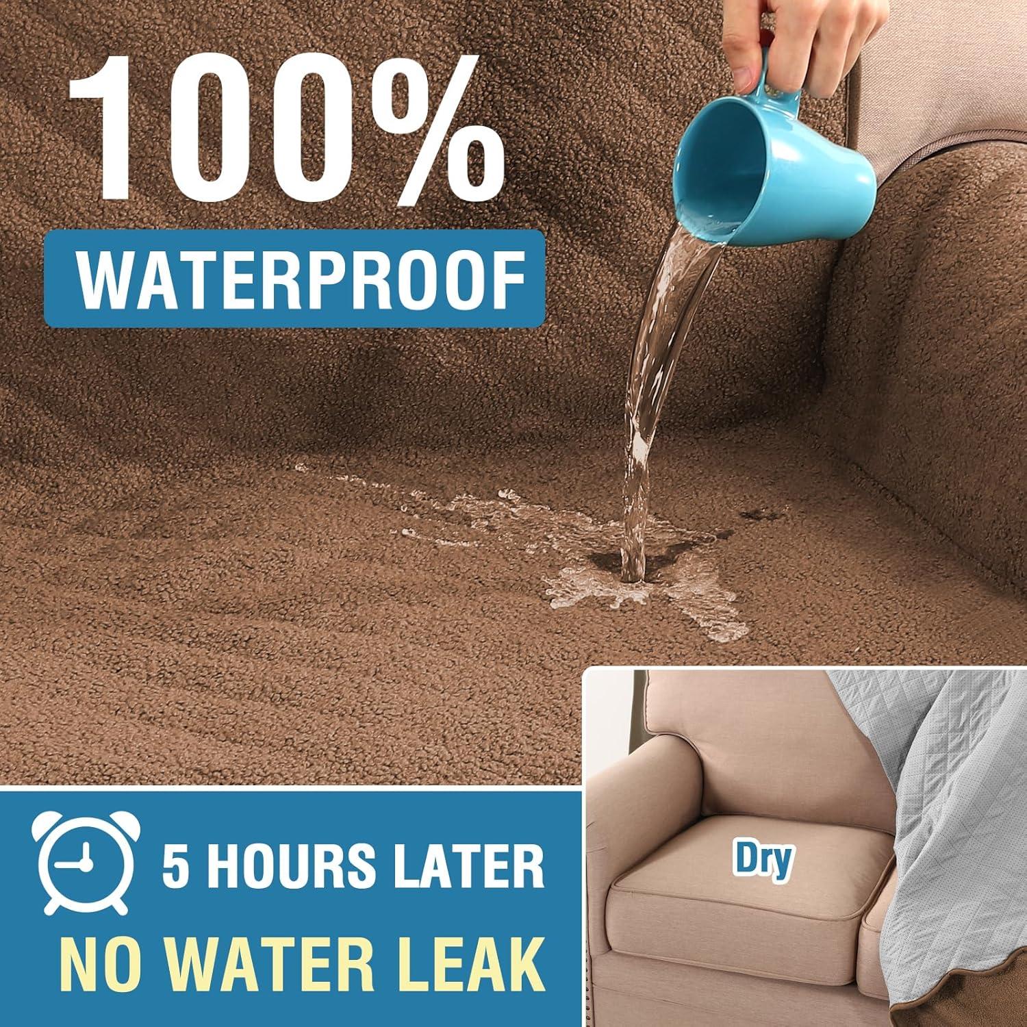 H.VERSAILTEX Funda de Sofá Impermeable 3 Plazas Caramelo