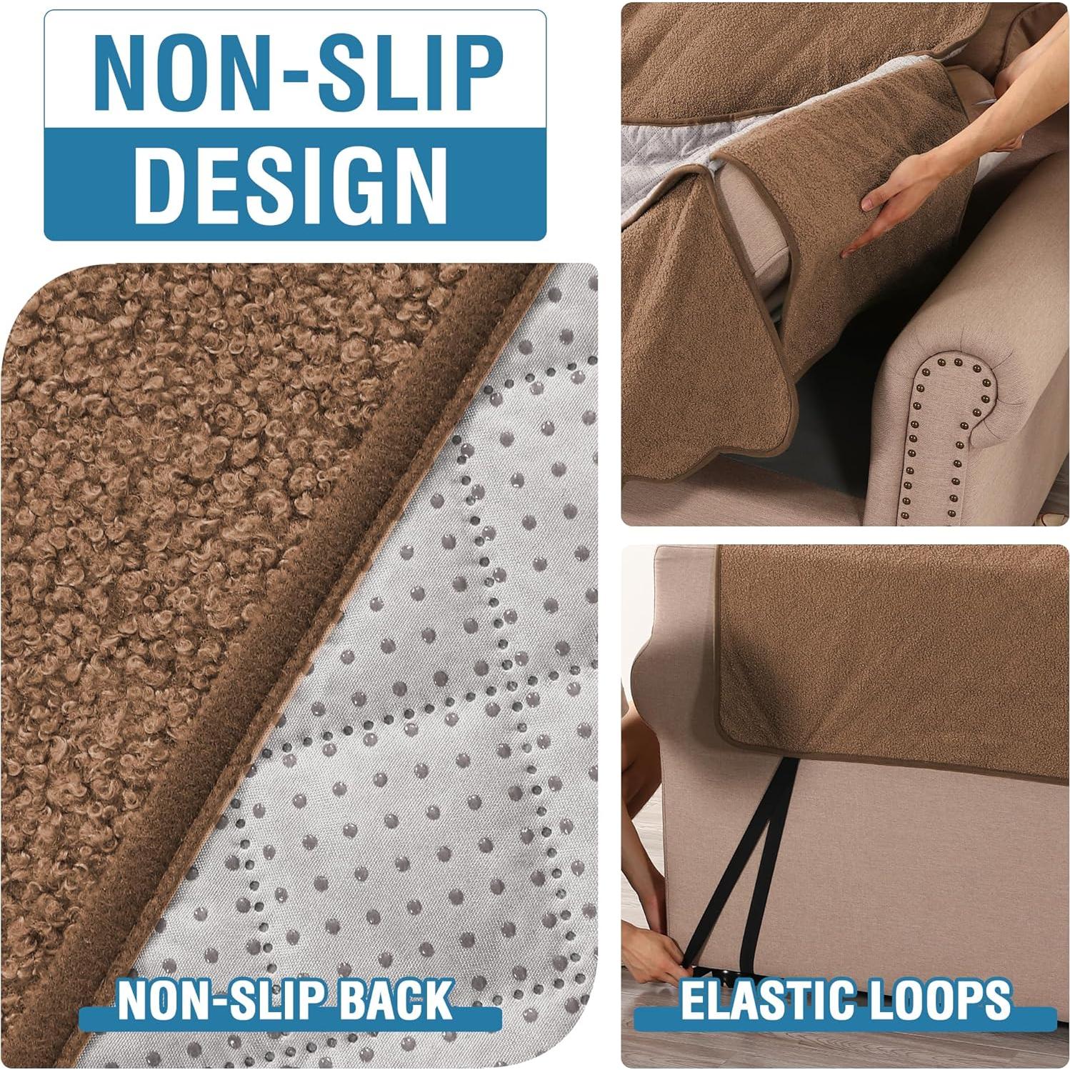 H.VERSAILTEX Funda de Sofá Impermeable 3 Plazas Caramelo