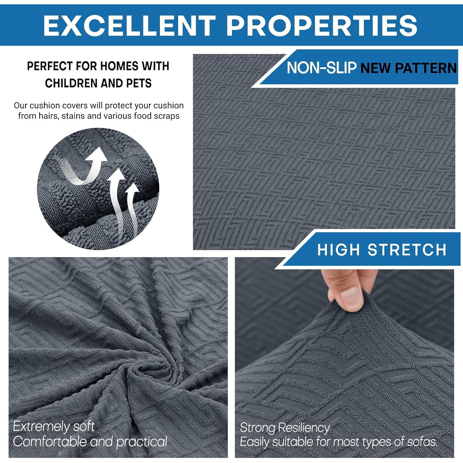 Funda de Futón ZNSAYOTX Gris Oscuro 170-210cm Antideslizante