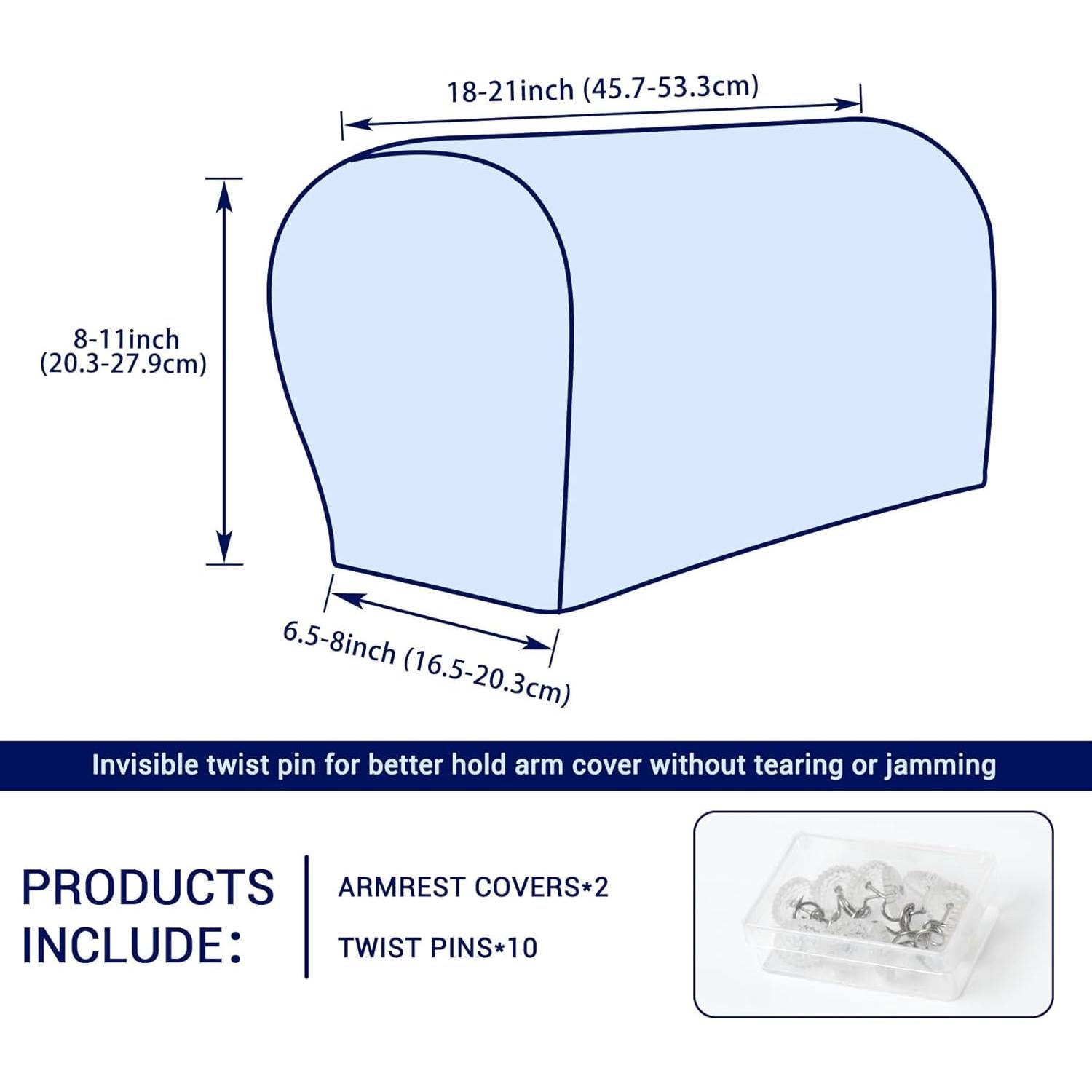 Fundas de Reposabrazos SUBRTEX 2pcs Spandex Marino