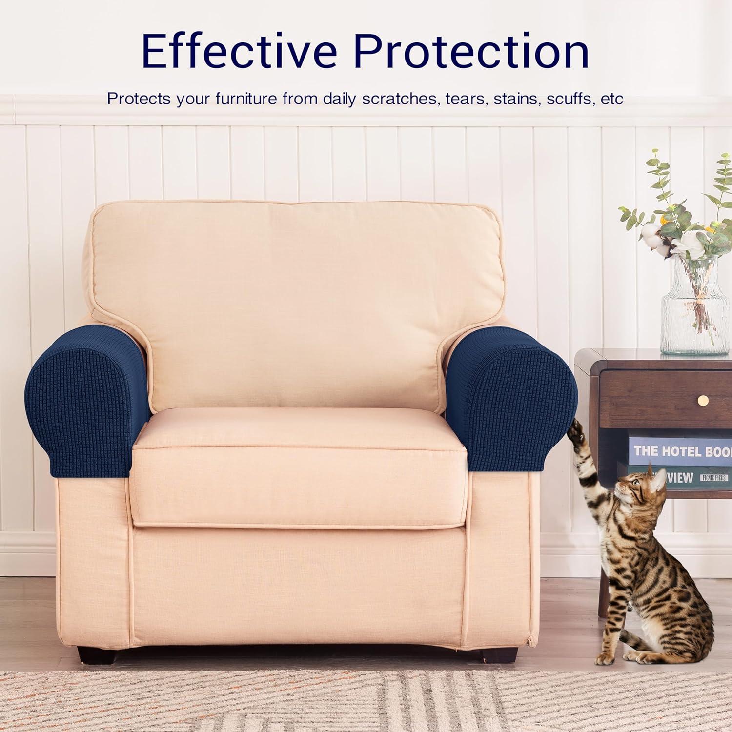 Fundas de Reposabrazos SUBRTEX 2pcs Spandex Marino