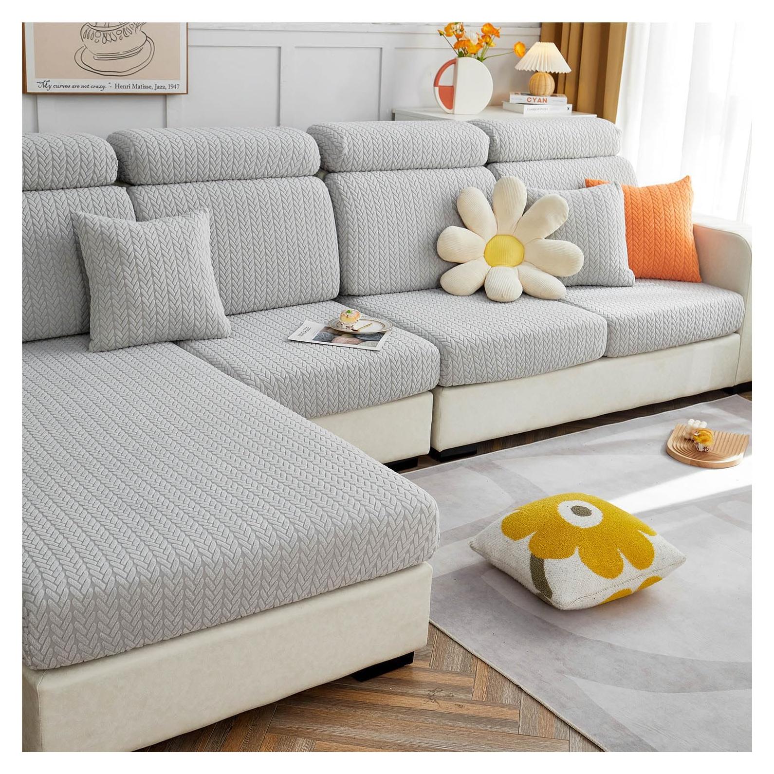 Funda de Sofá Mágica Disayu Gris Claro Ajustable L