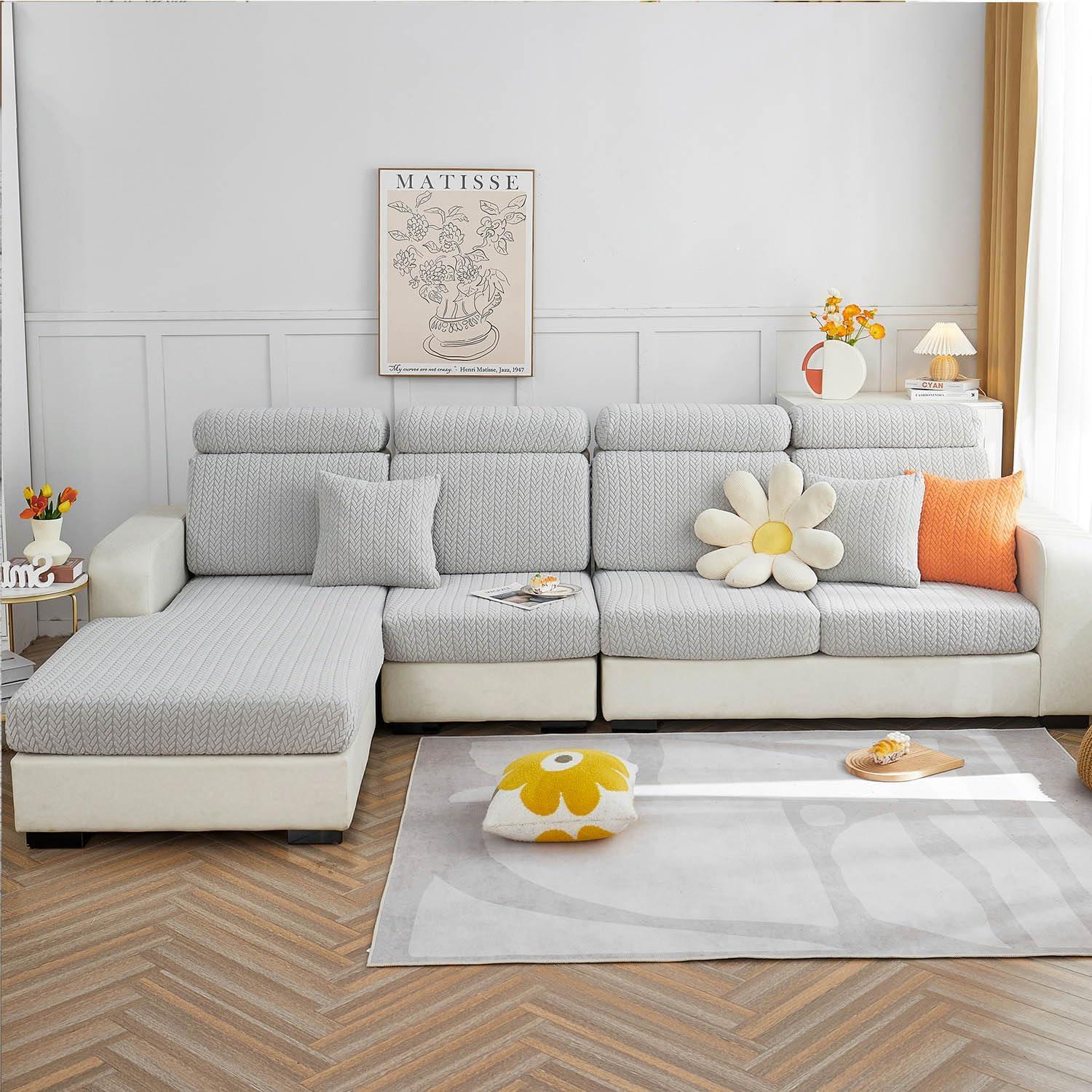 Funda de Sofá Mágica Disayu Gris Claro Ajustable L