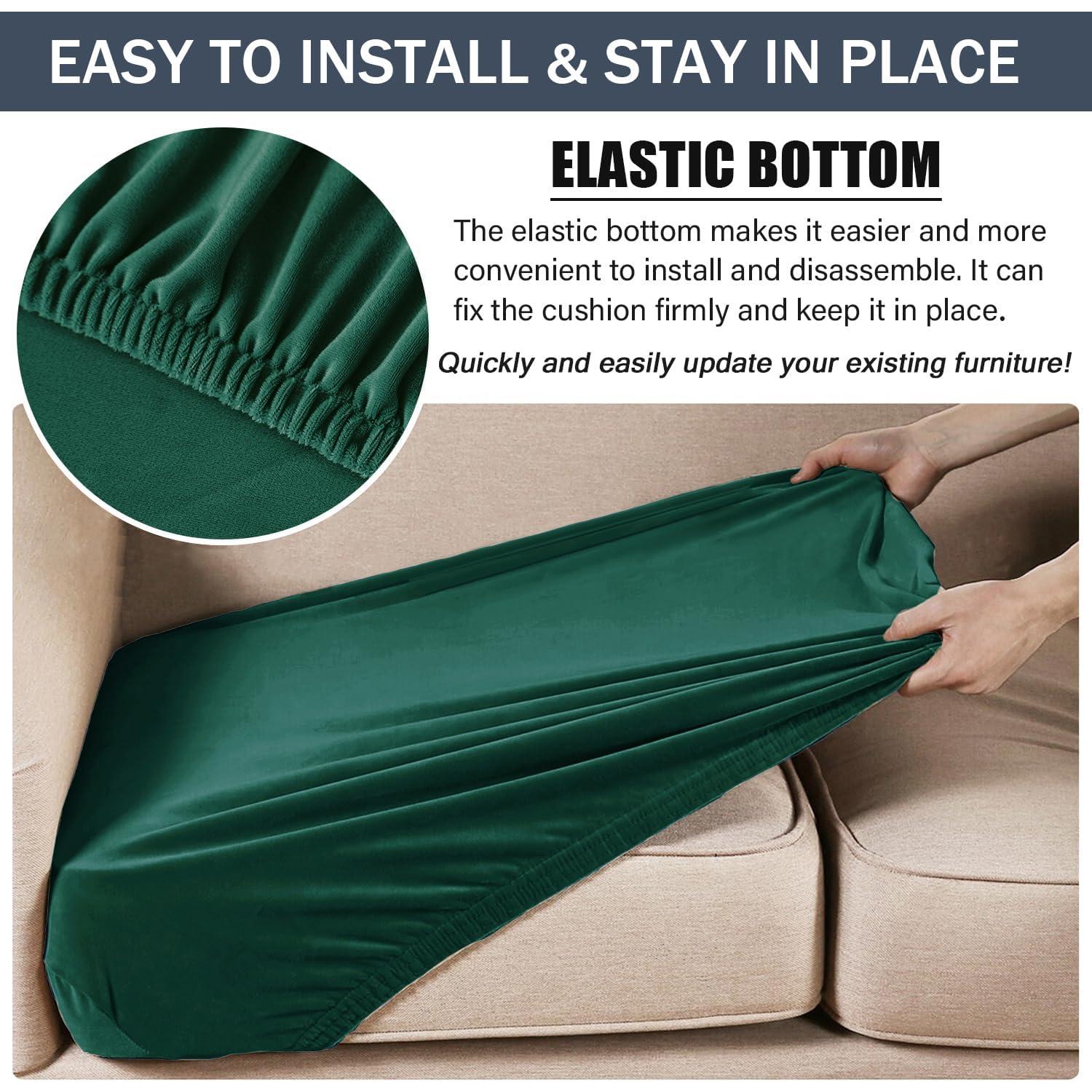 Funda de Cojín Rectangular CONRUSER Terciopelo Verde Mediana