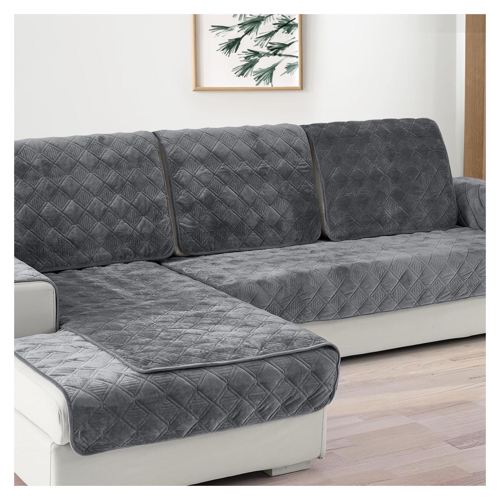 Funda de Sofá Seccional Deep Dream Gris Oscuro 71x71 cm