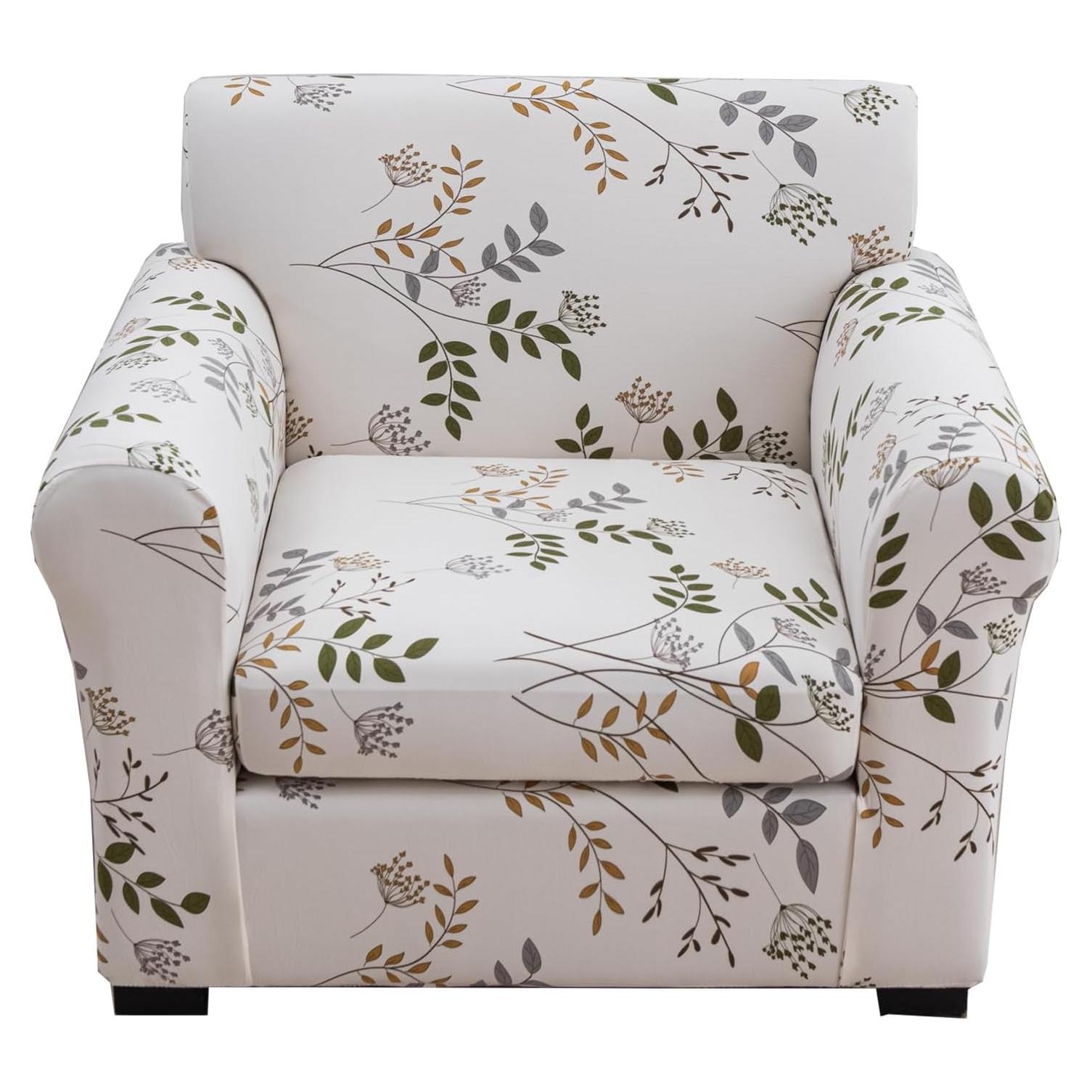 Funda de Sillón Elástica KRFOONN 2 Piezas Floral 94x122cm