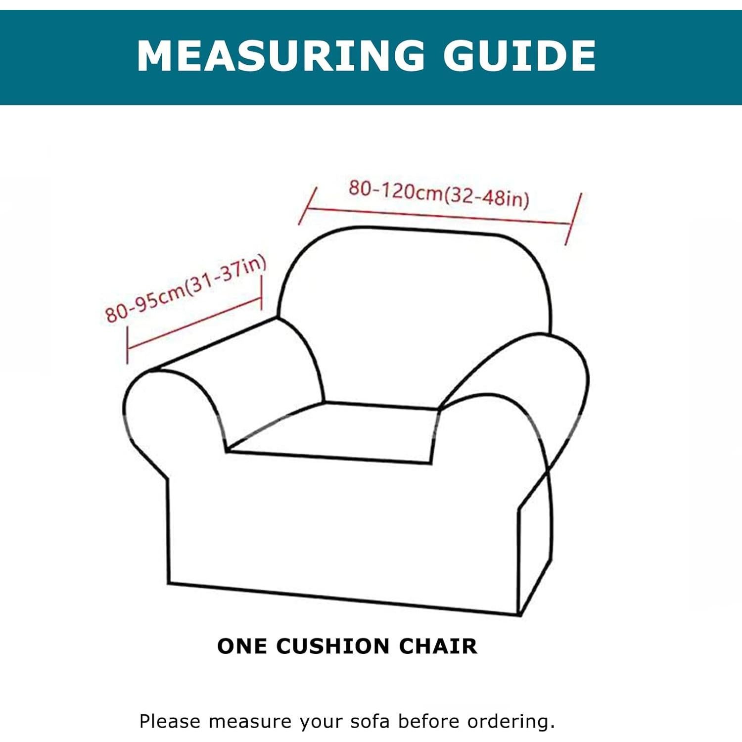 Funda de Sillón Elástica KRFOONN 2 Piezas Floral 94x122cm