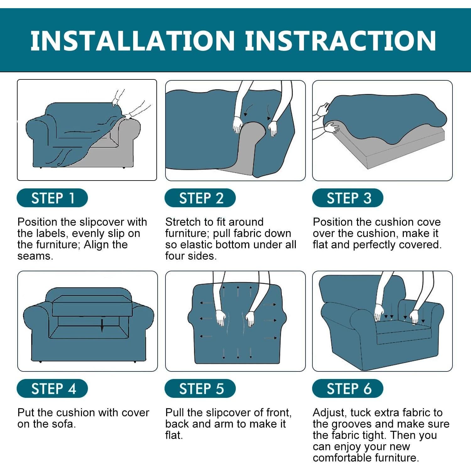 Funda de Sillón Elástica KRFOONN 2 Piezas Floral 94x122cm