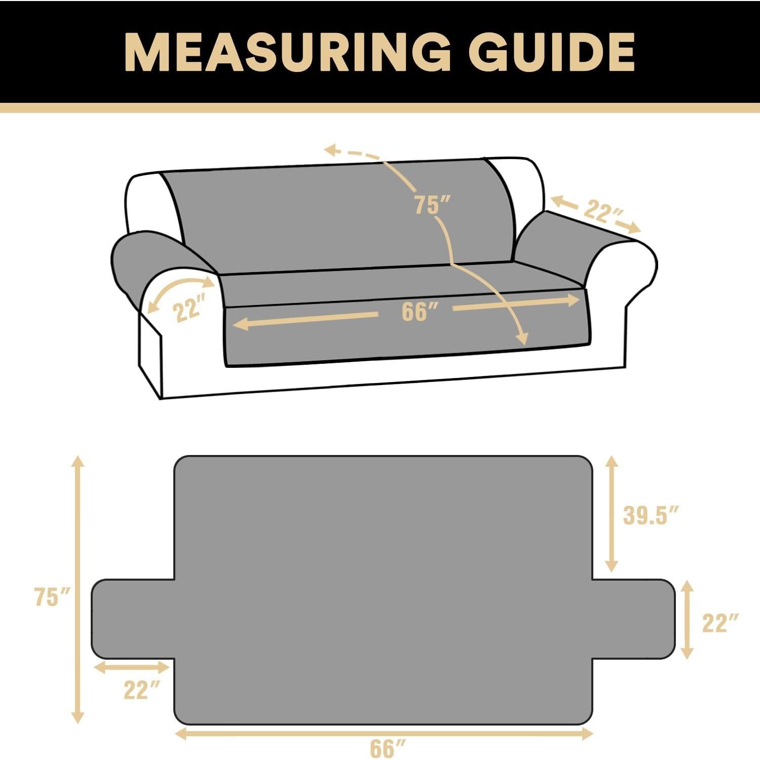 Funda de Sofá PrinceDeco Reversible 3 Cojines Lavable Marfil