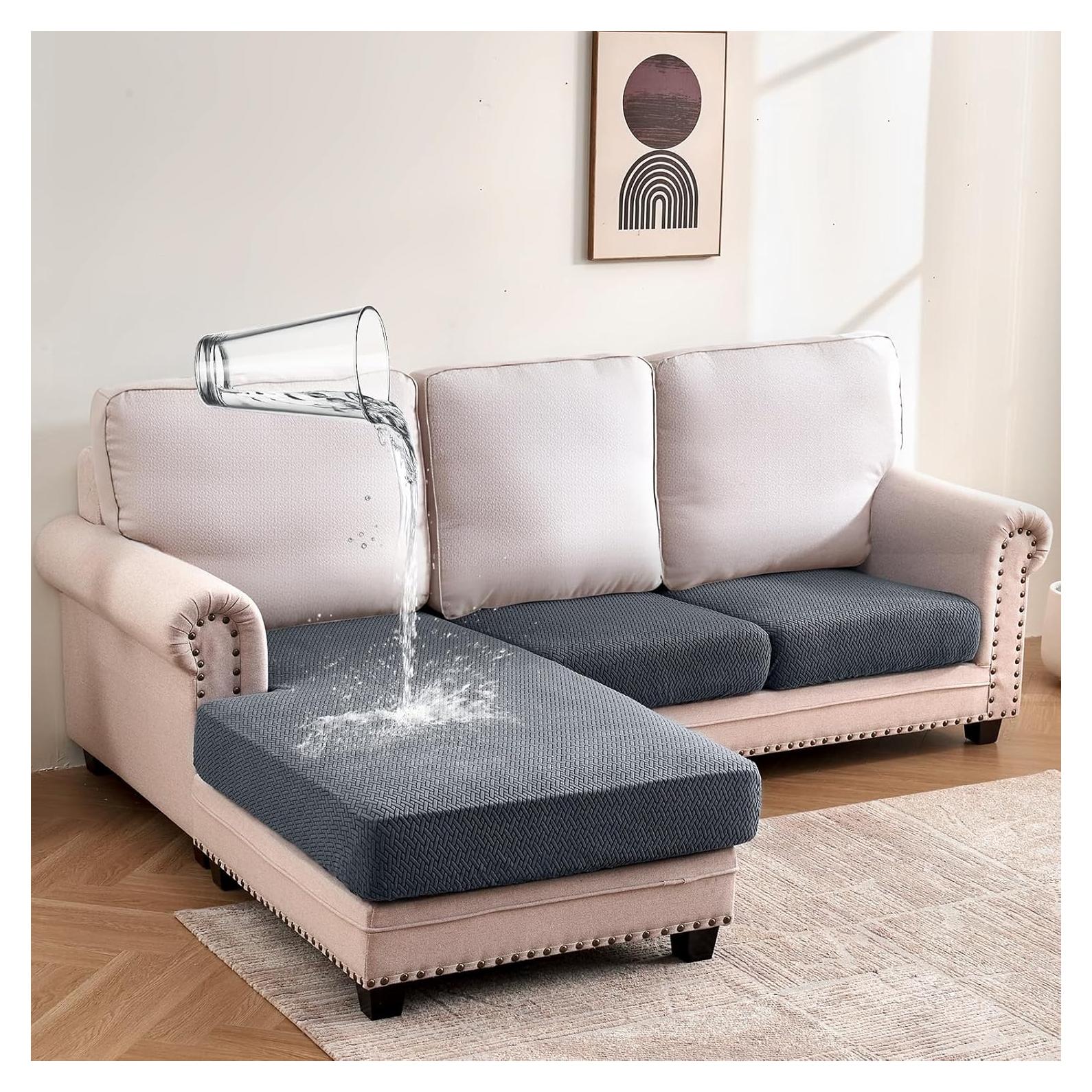 Fundas de Sofá Seccional Impermeables Warmstar 3 Piezas Gris