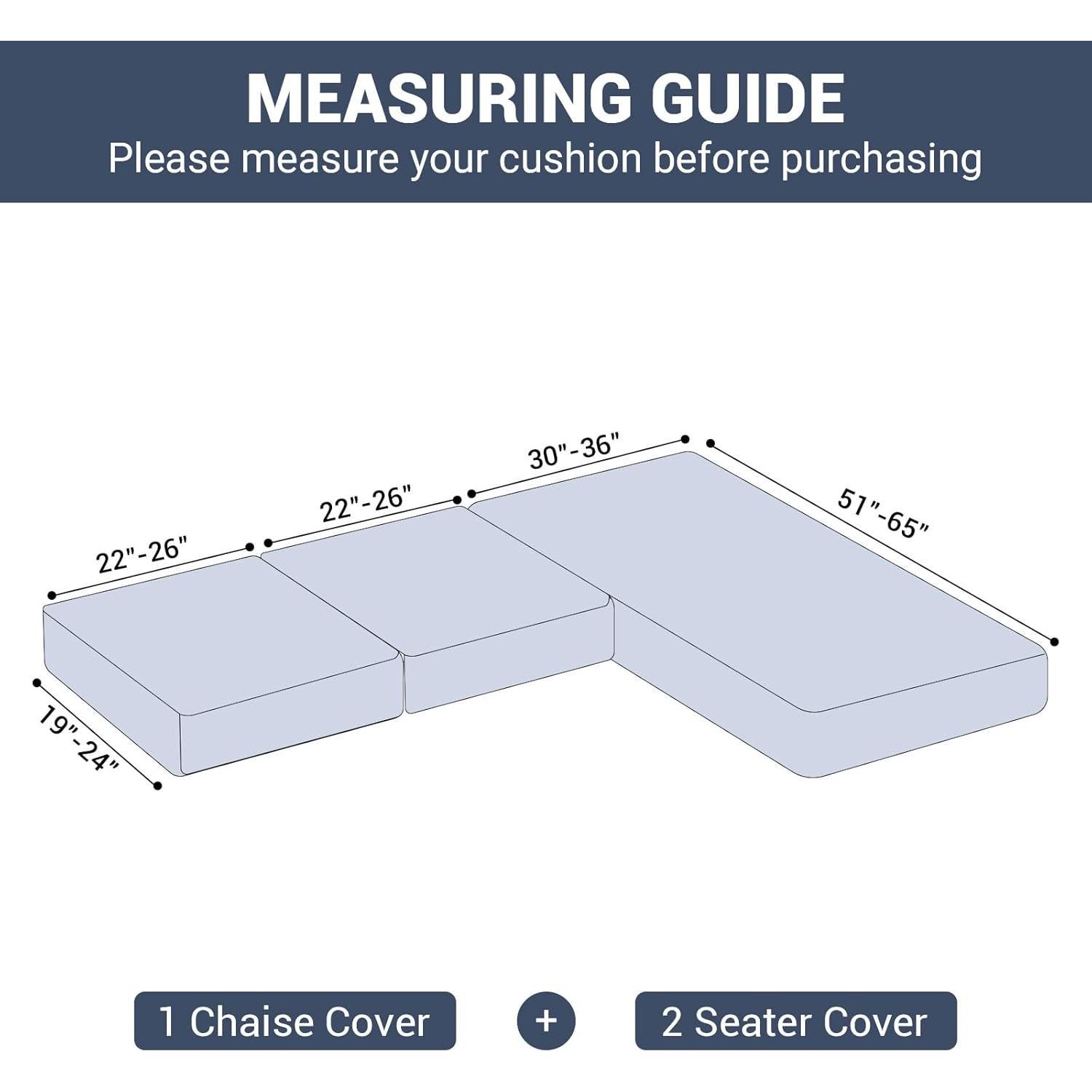 Fundas de Sofá Seccional Impermeables Warmstar 3 Piezas Gris