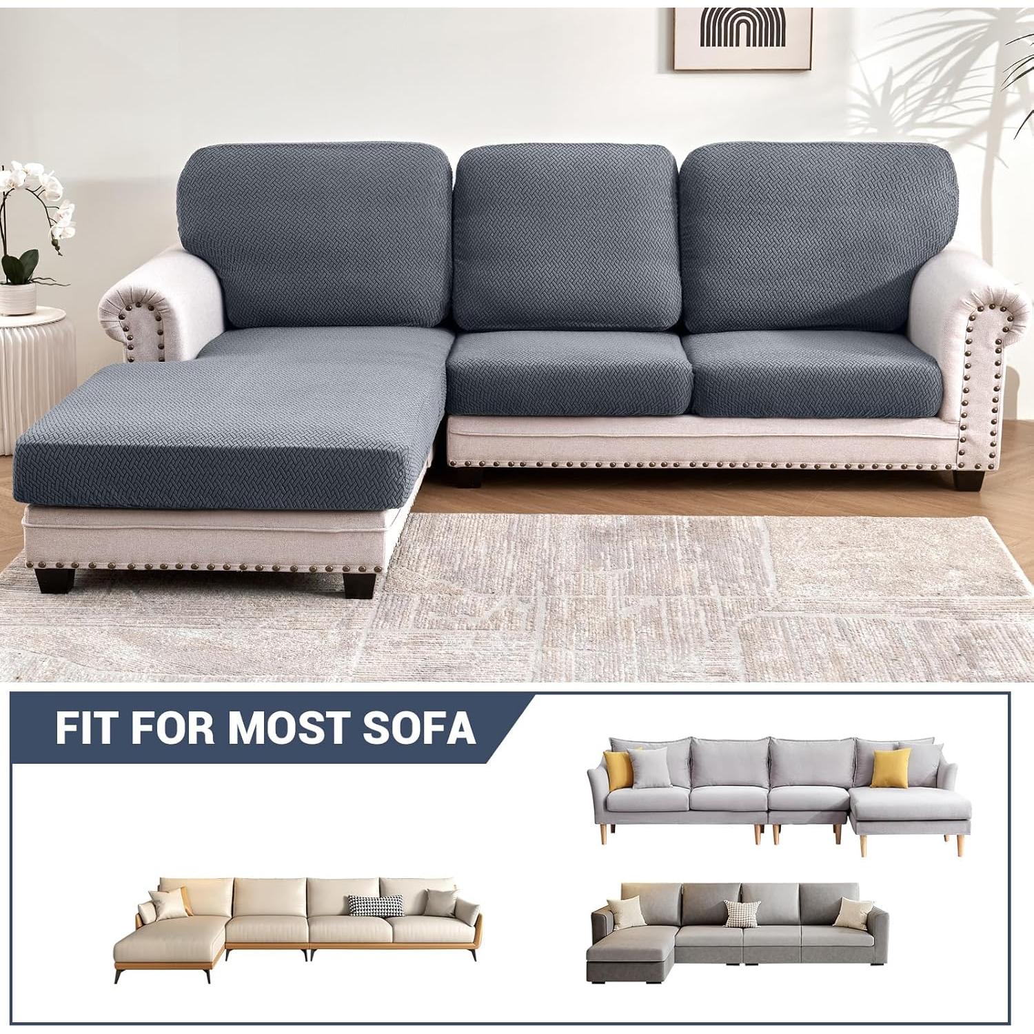 Fundas de Sofá Seccional Impermeables Warmstar 3 Piezas Gris