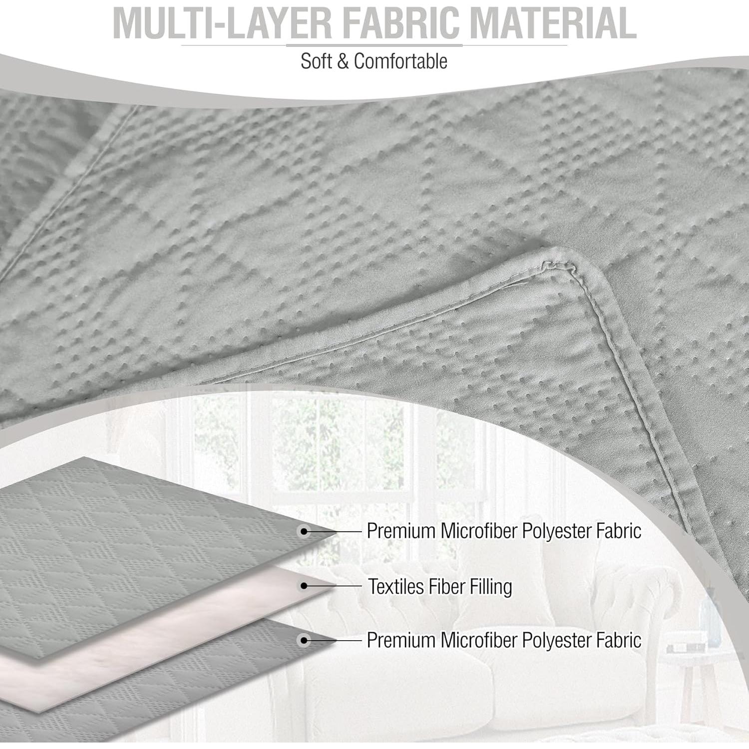 Funda de Sofá Seccional L ALIECOM Gris Claro Grande Reversible