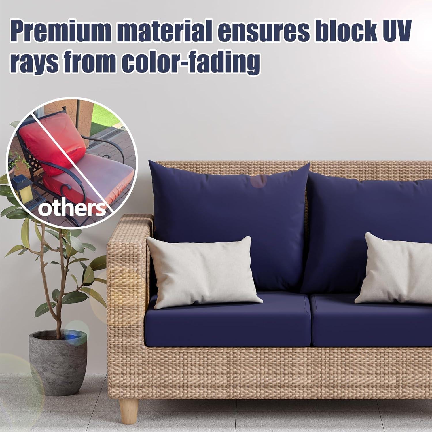 8 Fundas de Cojines de Patio Vorshape Cuadrado Grande Azul Marino