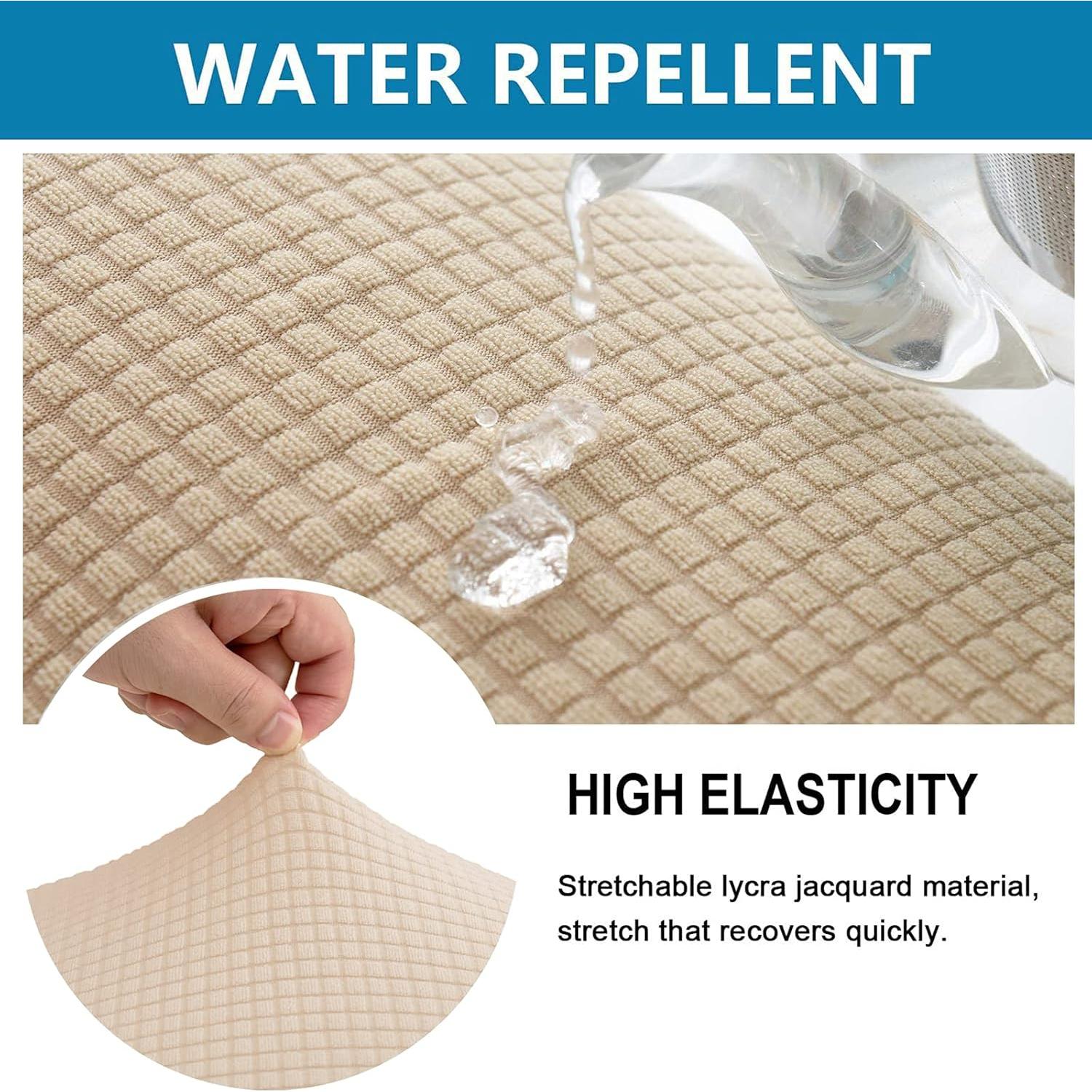 Funda de Sofá Futón TOPYUMH Marfil Elástica y Repelente al Agua