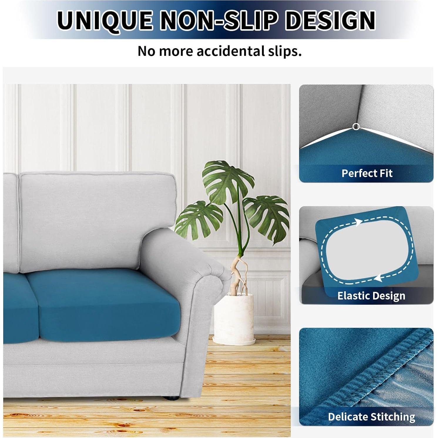 Funda de Cojín de Sofá PureFit 100% Impermeable Azul Pavo Real