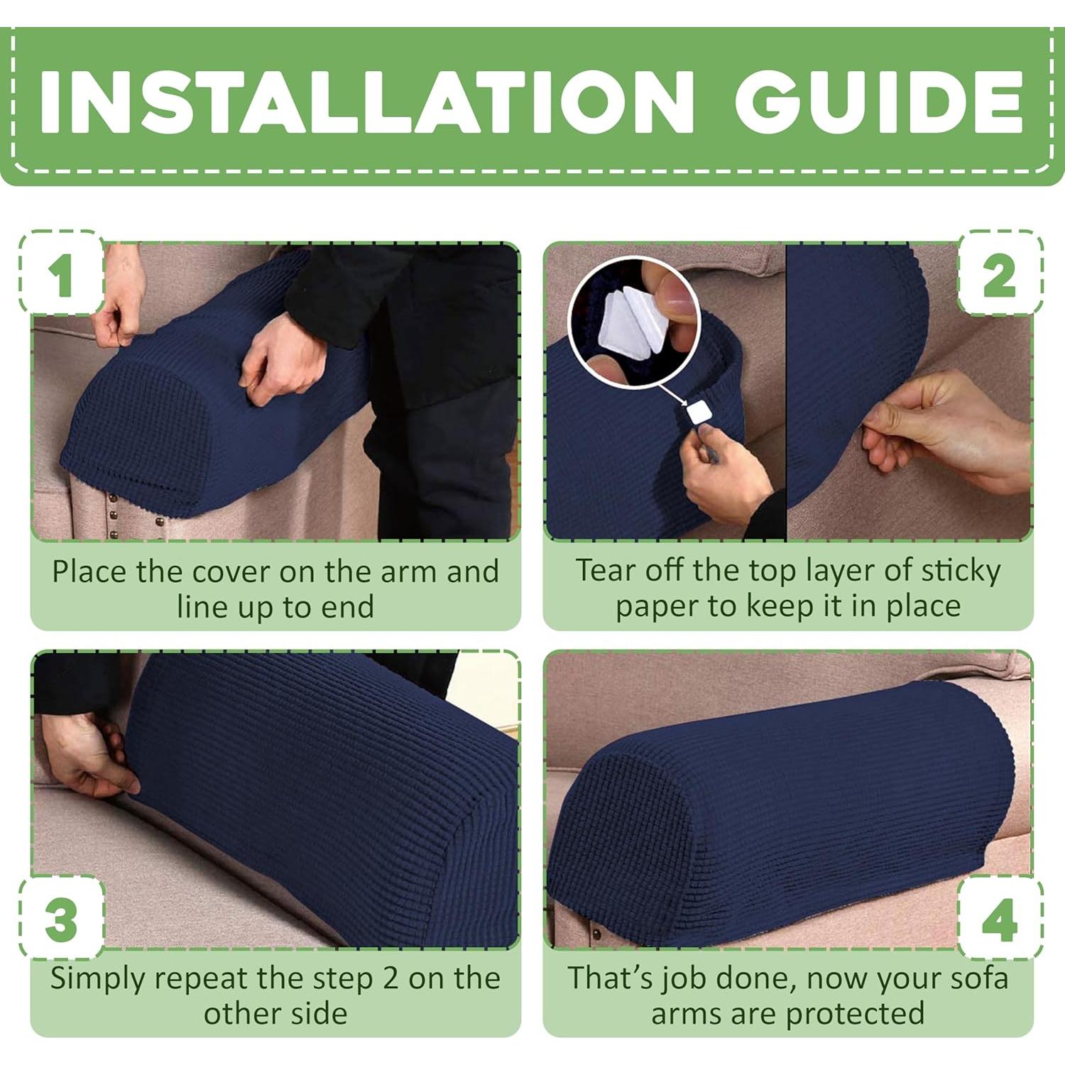 Fundas para brazos de sofá EDENATURE - Marino - Paquete de 2