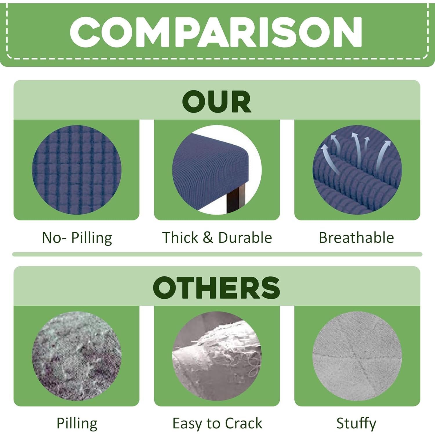 Fundas para brazos de sofá EDENATURE - Marino - Paquete de 2