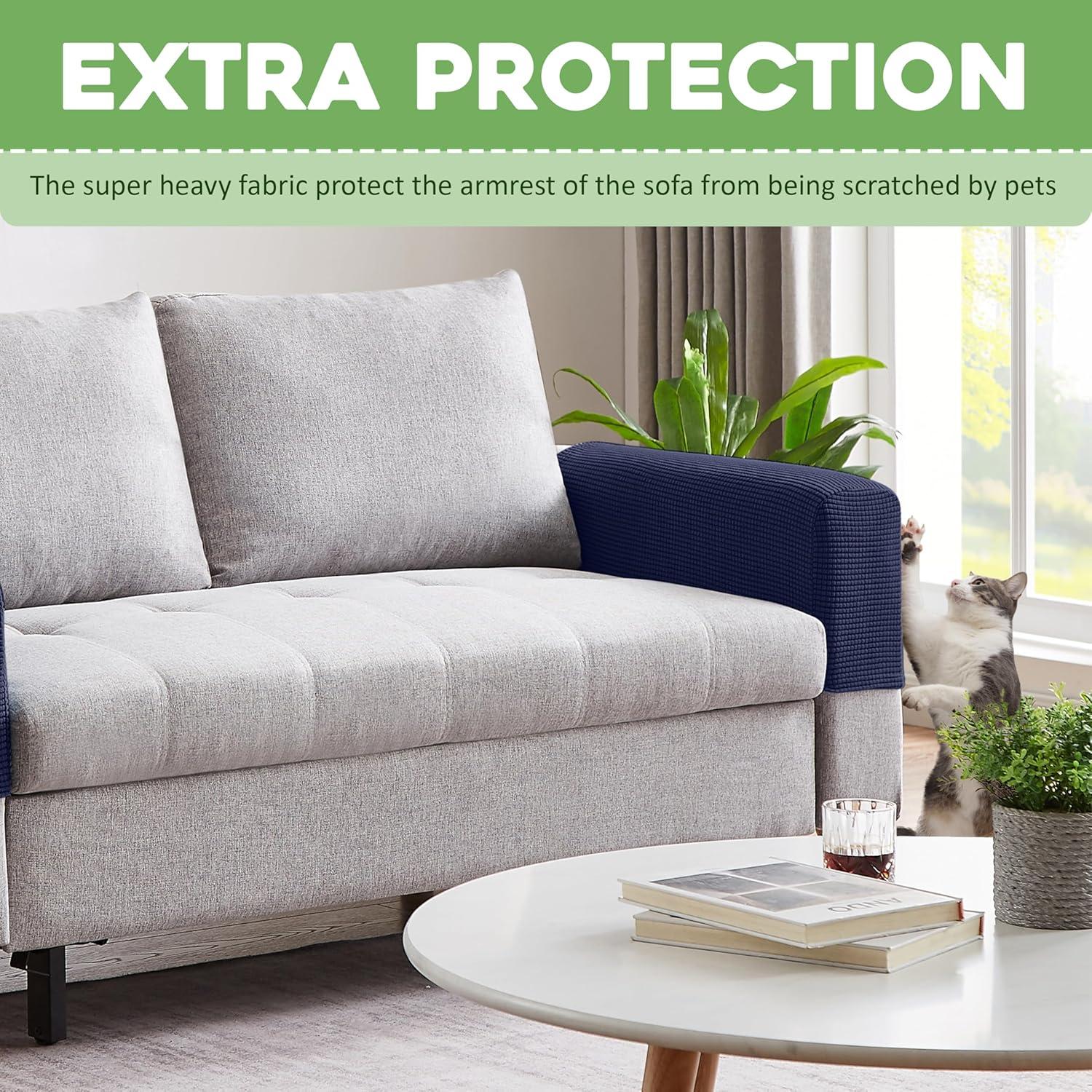 Fundas para brazos de sofá EDENATURE - Marino - Paquete de 2