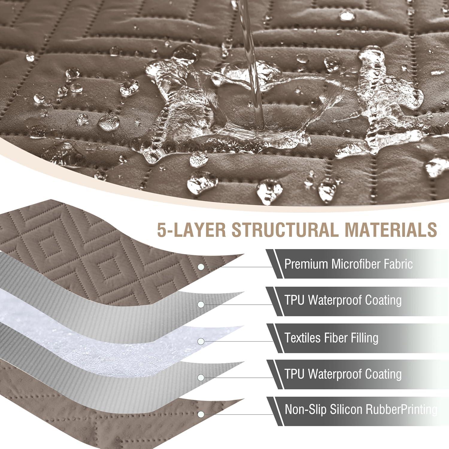 Cubierta Impermeable para Loveseat Reclinable Genina 2 Asientos Taupe