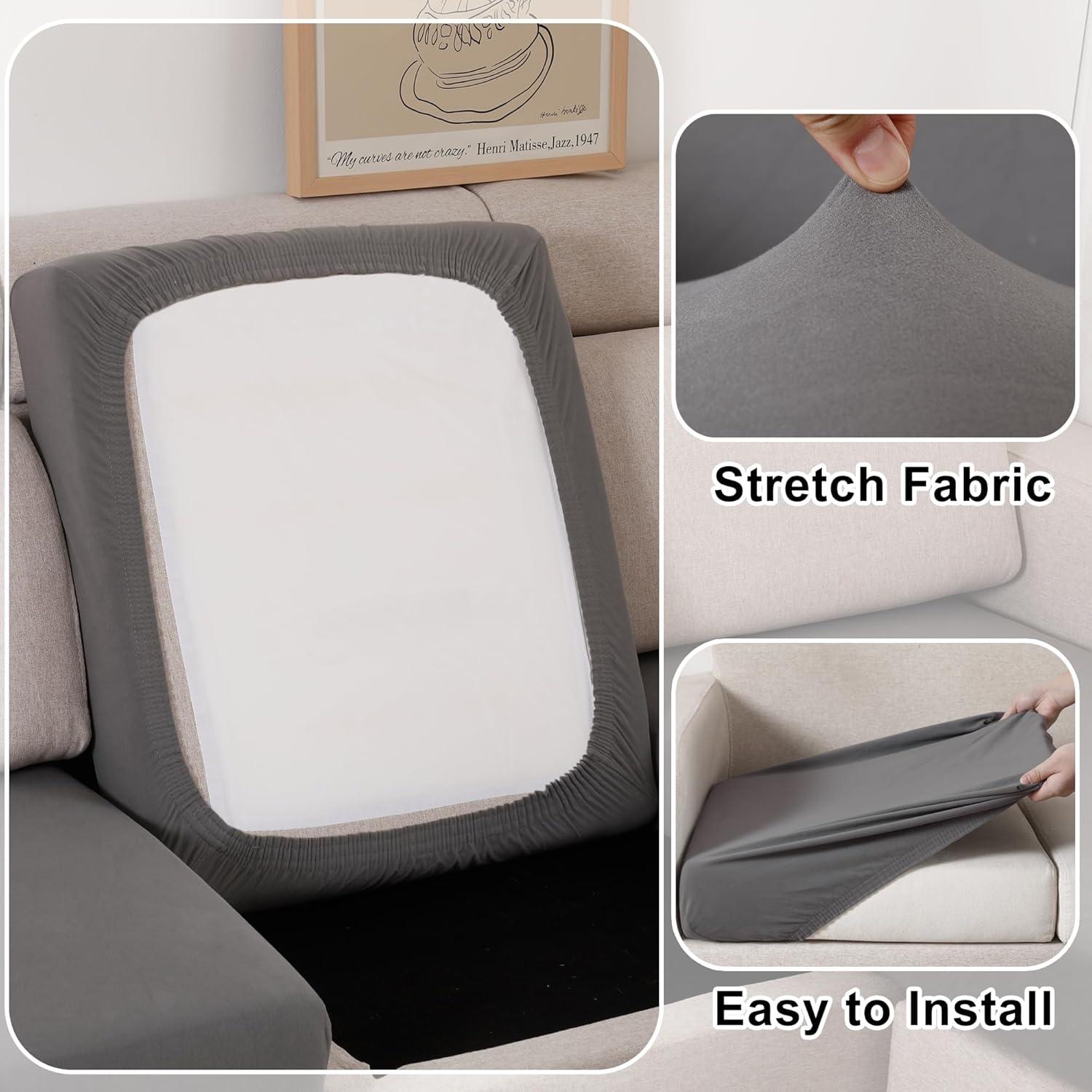 Funda de Cojín a Prueba de Agua TOPYUMH Gris 73.66x73.66cm