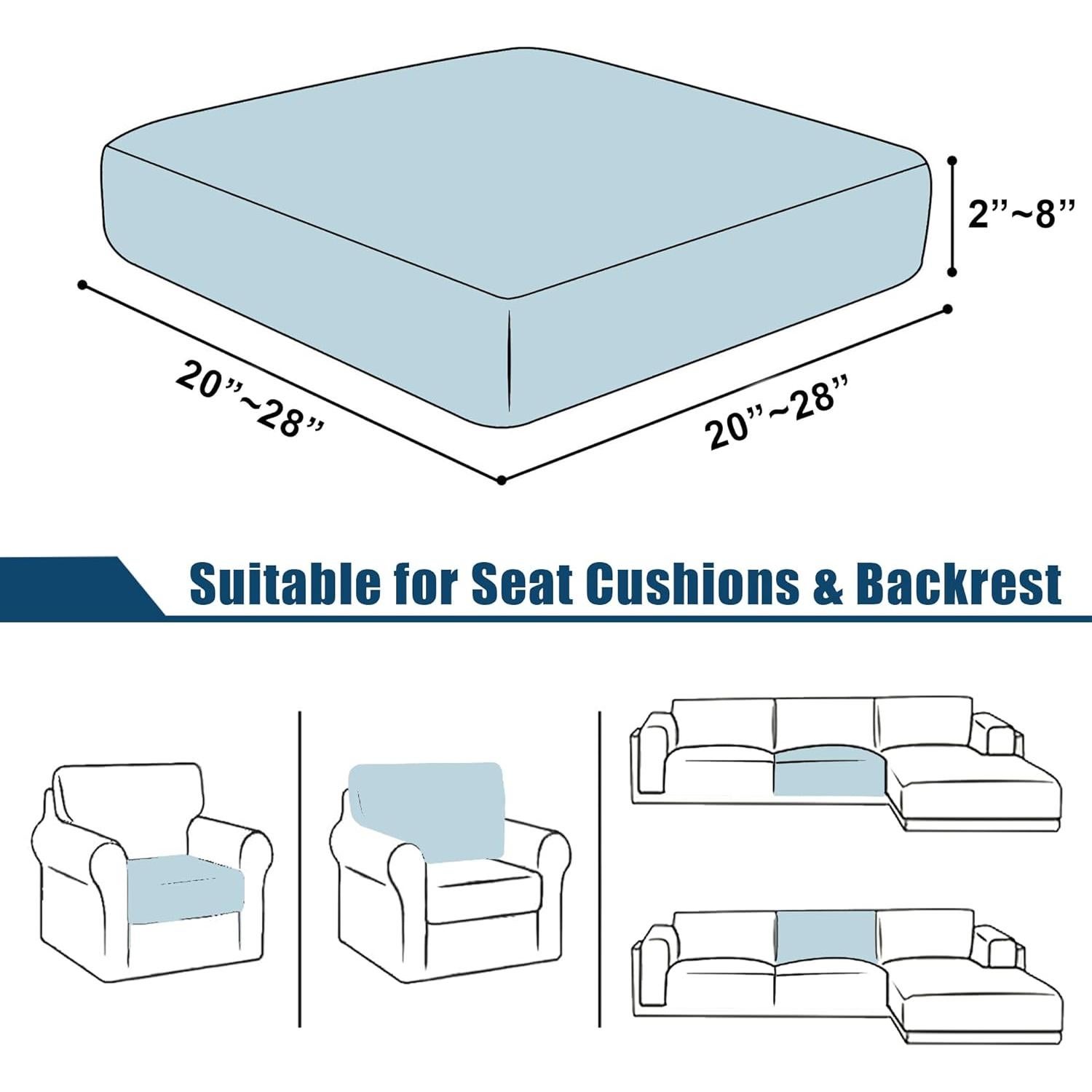 Funda de Cojín a Prueba de Agua TOPYUMH Gris 73.66x73.66cm