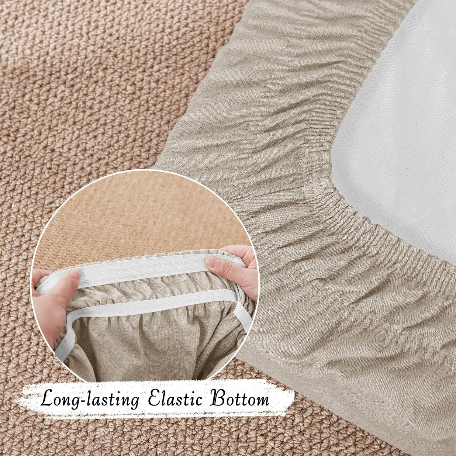 Fundas de Cojín StangH Lino Taupe 3 Piezas Antideslizantes