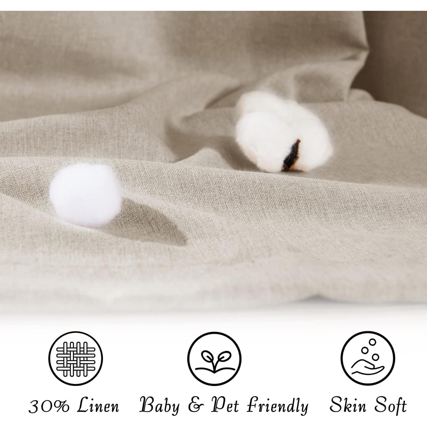 Fundas de Cojín StangH Lino Taupe 3 Piezas Antideslizantes