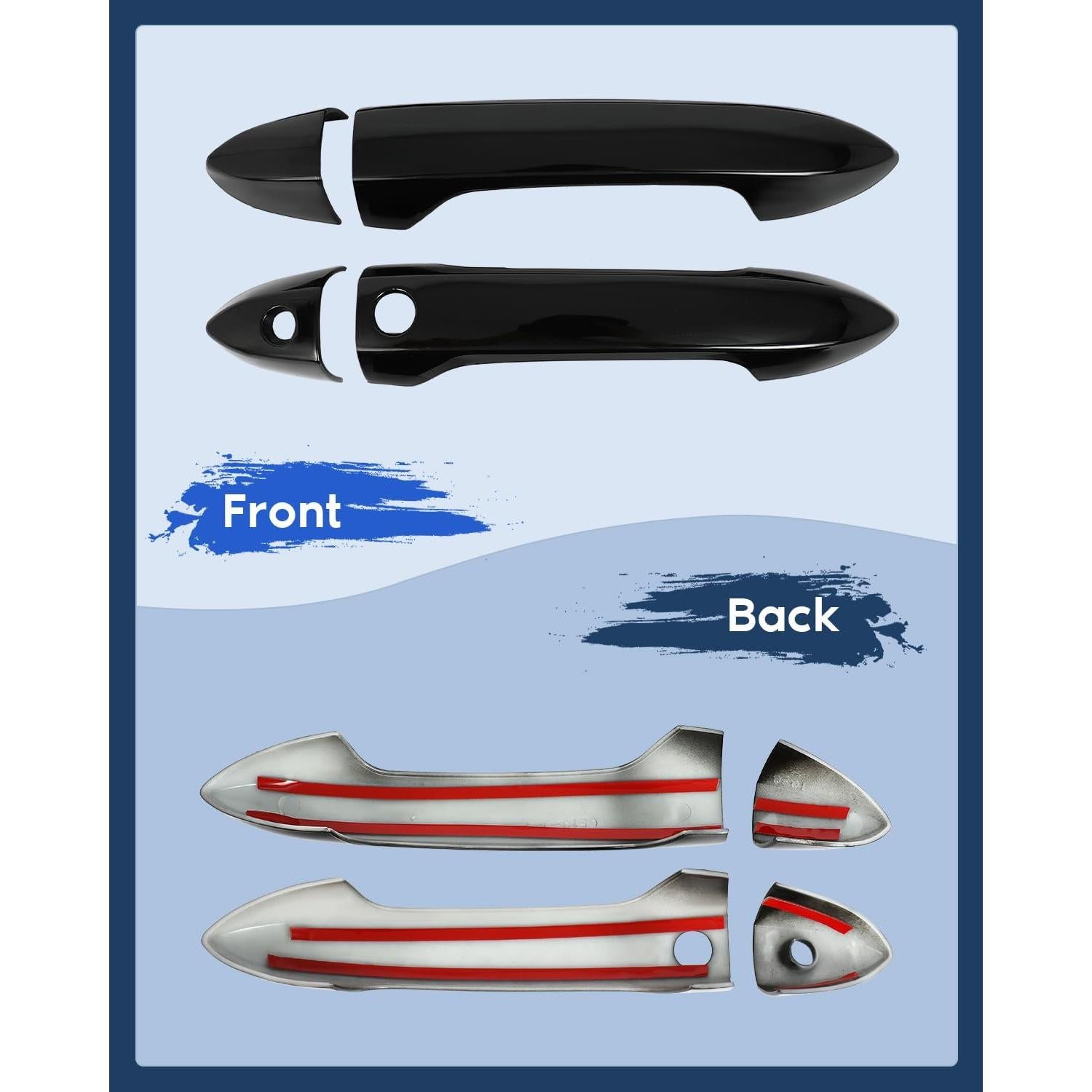 Cubiertas de Manijas de Puerta LUJUNTEC 4PCS para Honda Negro