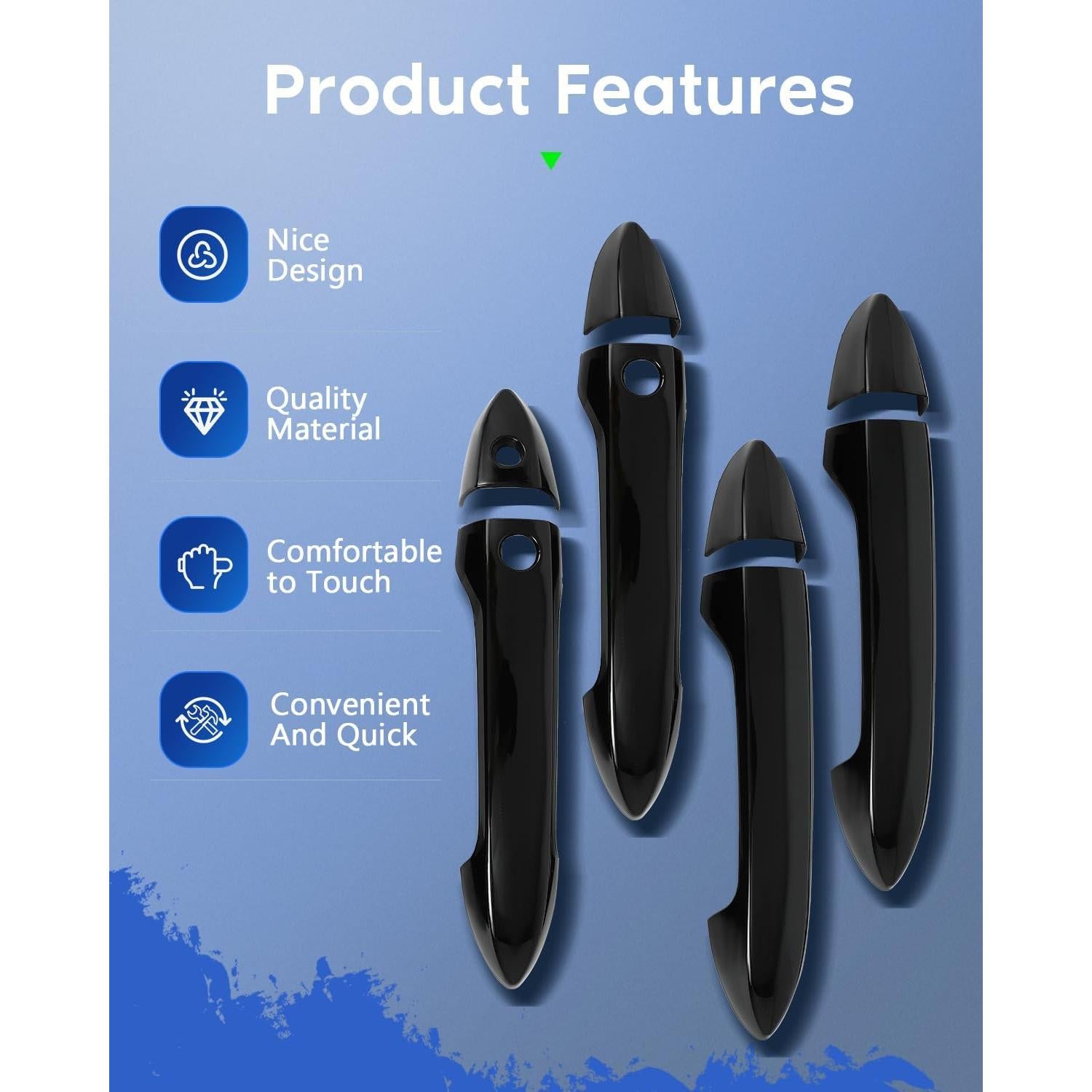 Cubiertas de Manijas de Puerta LUJUNTEC 4PCS para Honda Negro