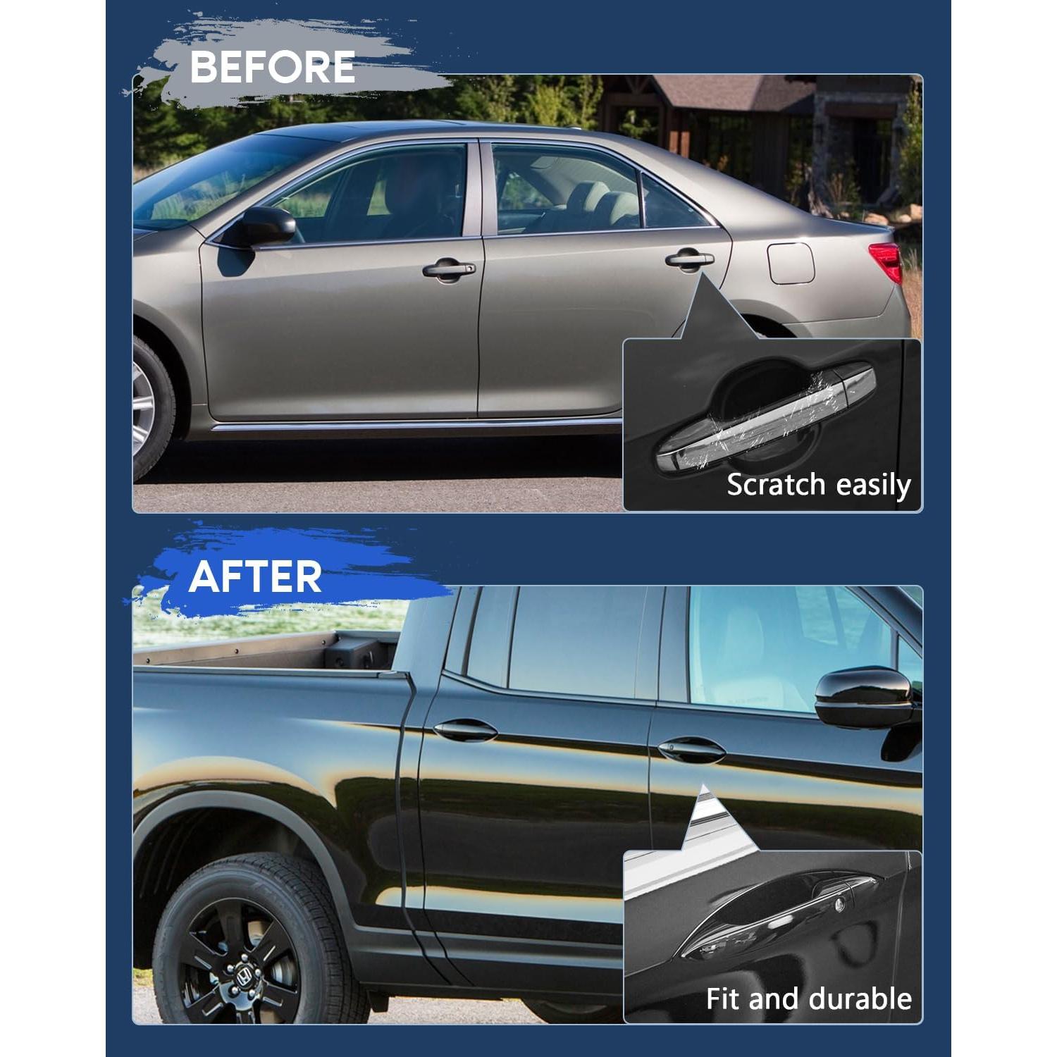 Cubiertas de Manijas de Puerta LUJUNTEC 4PCS para Honda Negro