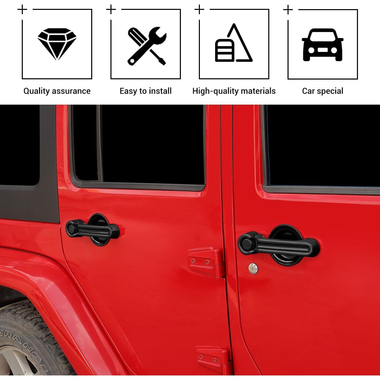 Cubierta de Manija de Puerta Hoolcar para Jeep Wrangler 2007-2017, 15 Pcs