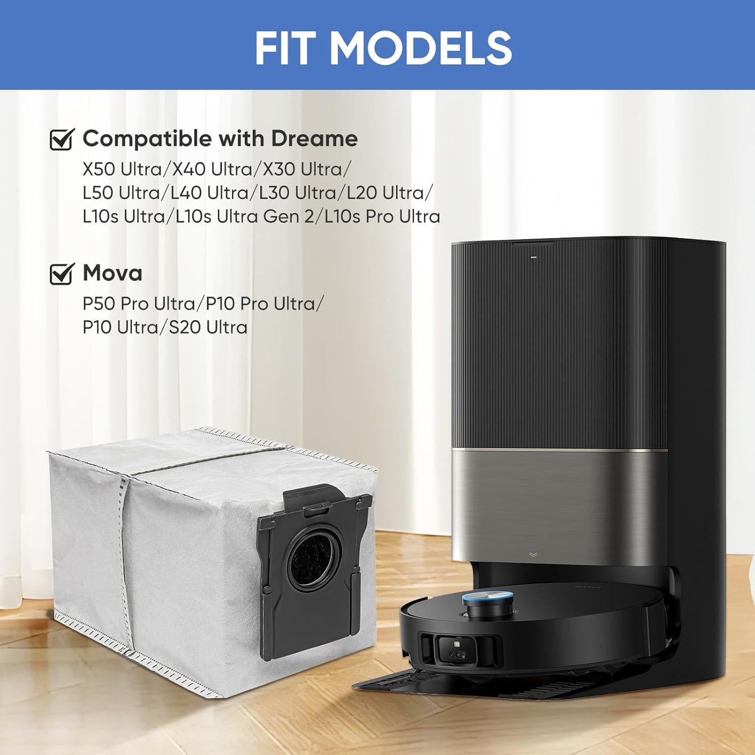 15 Bolsas de Vacío Reemplazo BIHARNT para Aspiradora Dreame X50