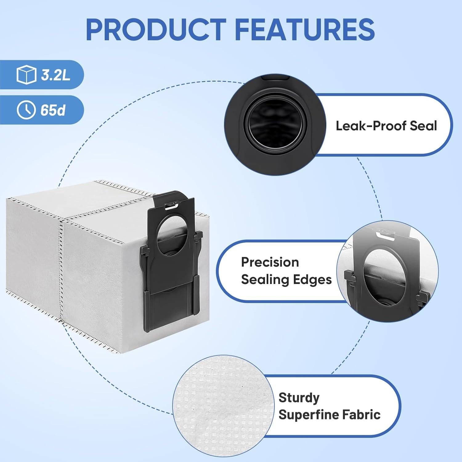 15 Bolsas de Vacío Reemplazo BIHARNT para Aspiradora Dreame X50