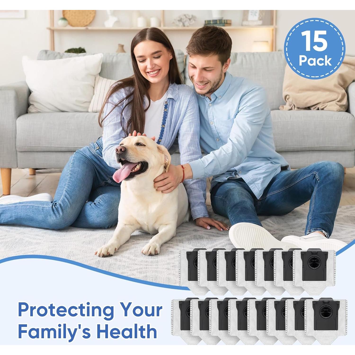 15 Bolsas de Vacío Reemplazo BIHARNT para Aspiradora Dreame X50