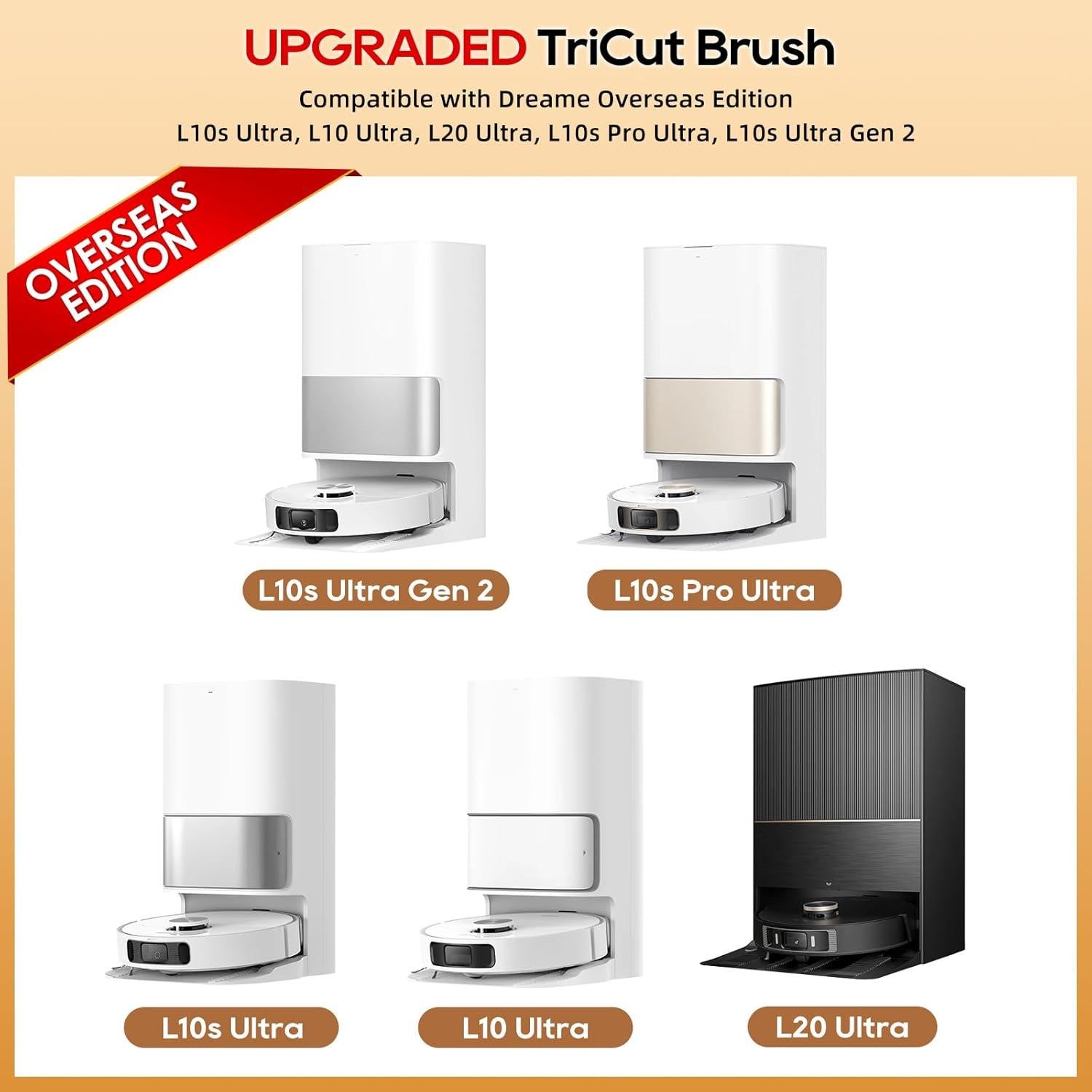 Kit de Accesorios de Cepillo TriCut Gifeerory para Aspiradora Dreame L10s Ultra