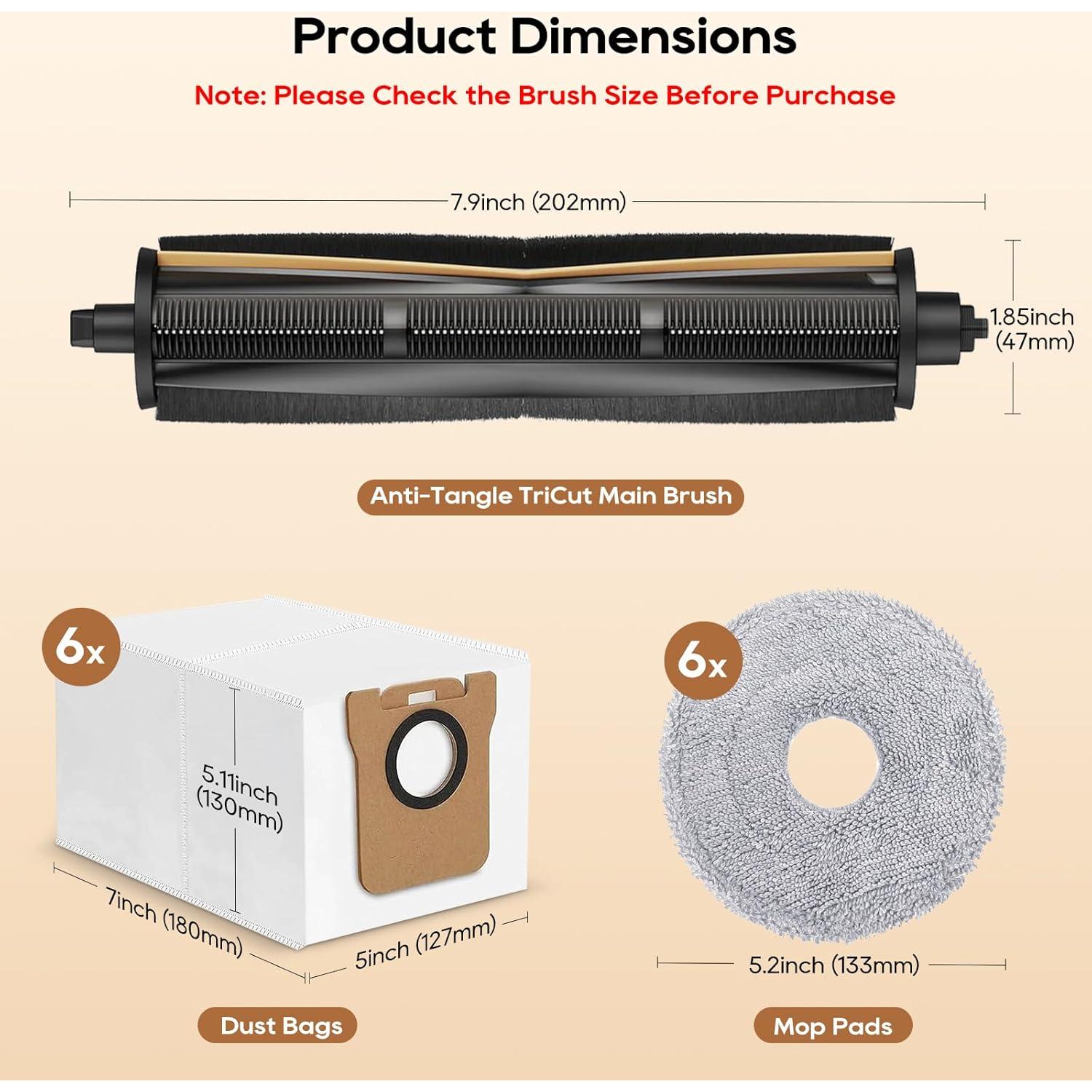 Kit de Accesorios de Cepillo TriCut Gifeerory para Aspiradora Dreame L10s Ultra