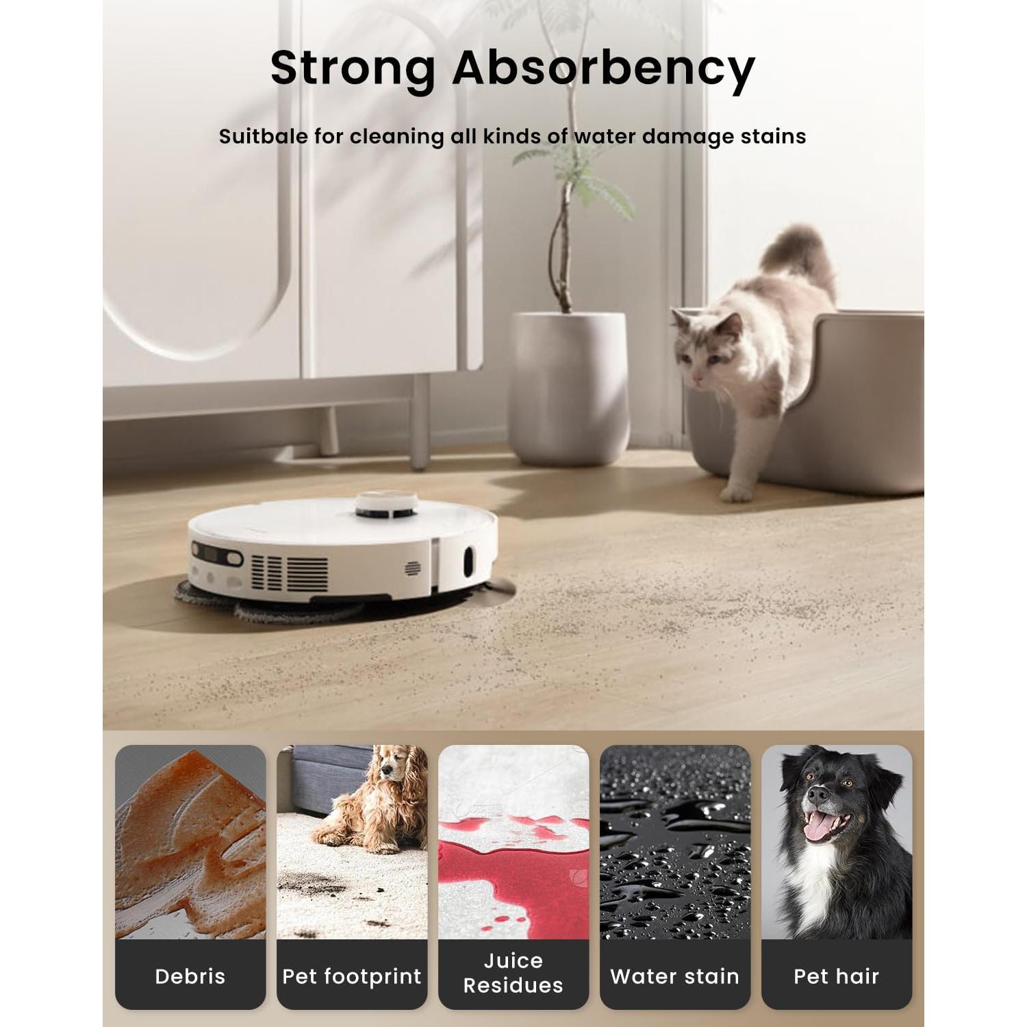 Paquete de 6 paños de microfibra Rrochio para aspiradoras Dreame