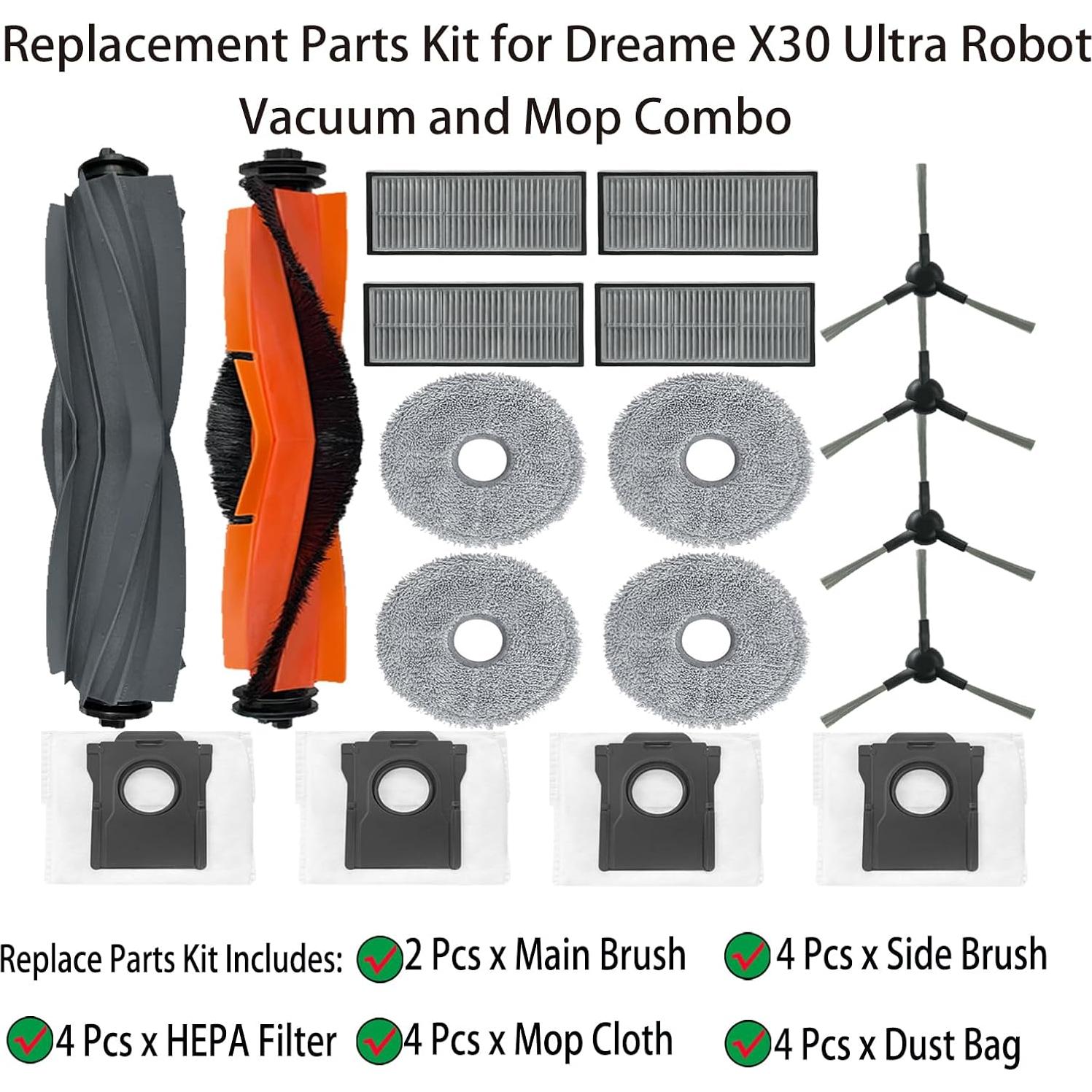 Kit de Repuestos para Aspiradora Robot Dreame X30 Ultra / L10s Pro