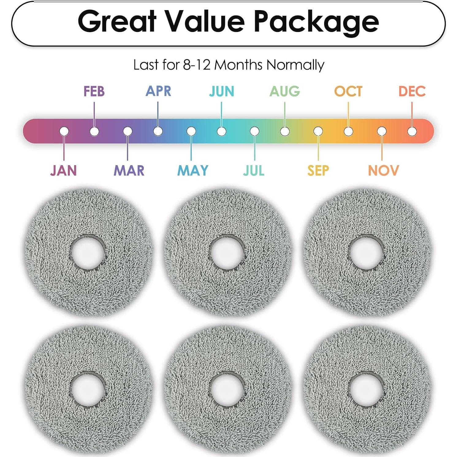 6 Almohadillas de Reemplazo Microfibra LemonRunRun para Dreame