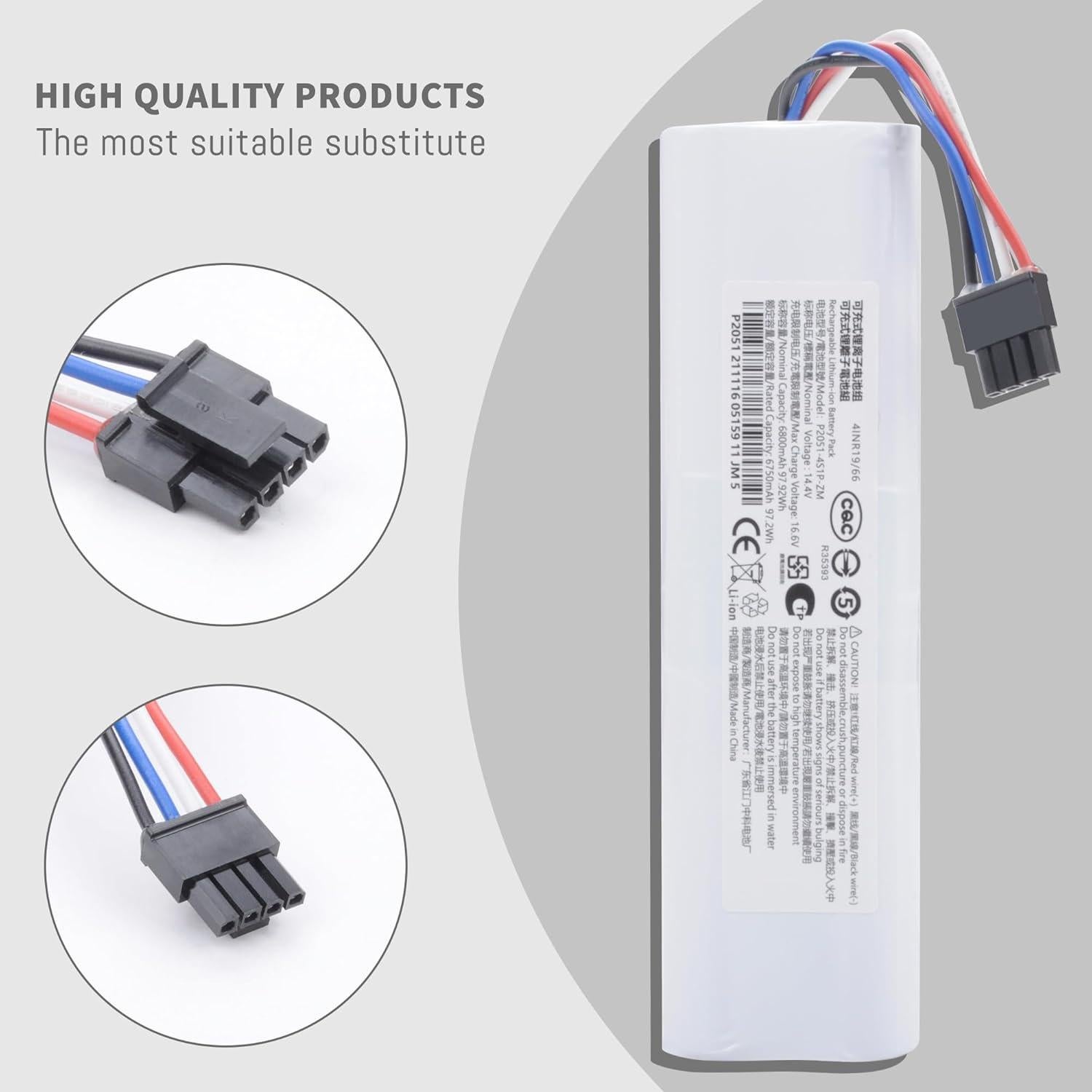 Batería de Ion de Litio 6800mAh 14.4V para Aspiradoras Dreame