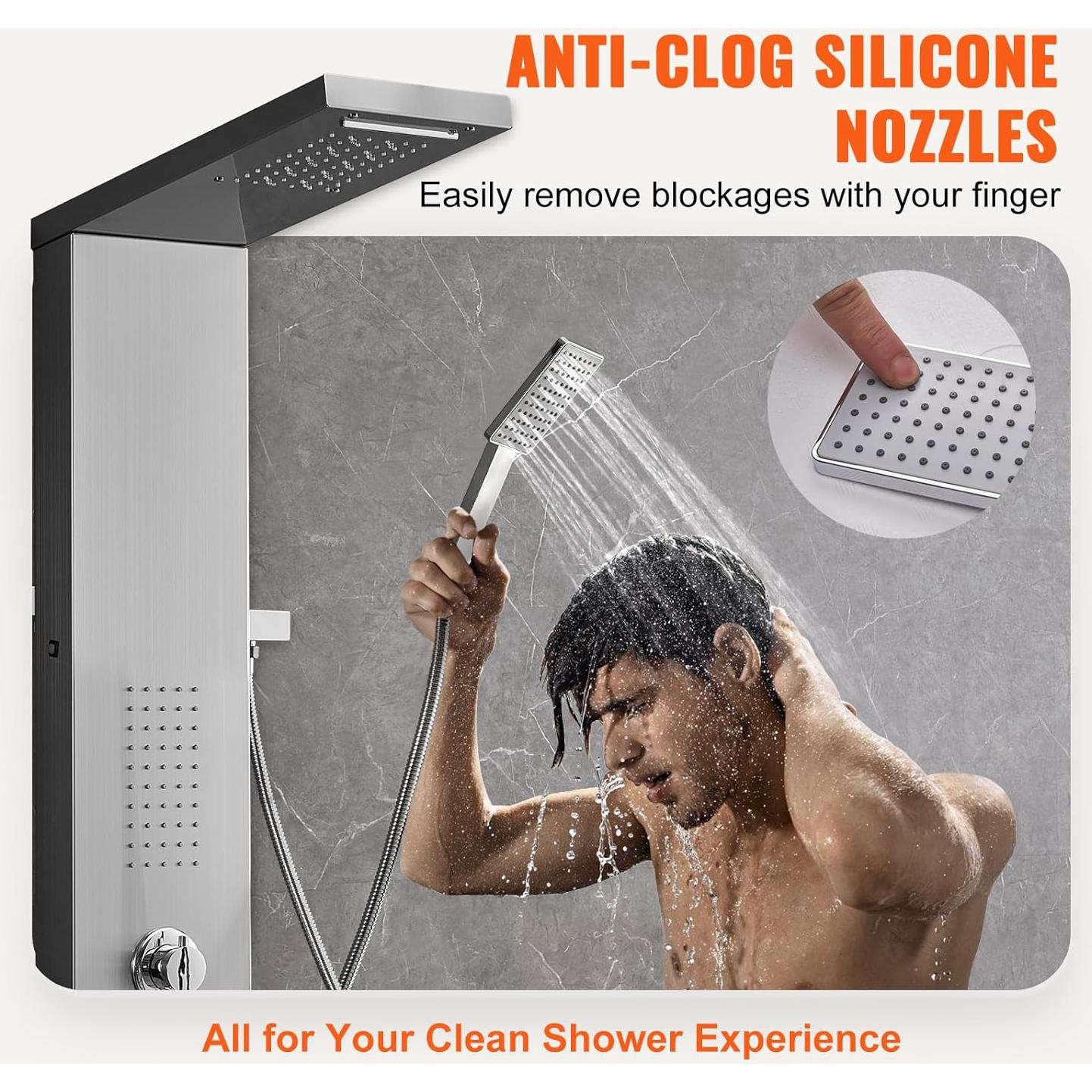 Sistema de Ducha VEVOR 5 Modos con Panel LED y 2 Jets Masaje