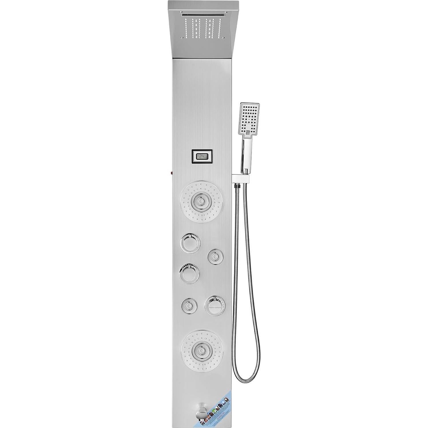 Sistema de Panel de Ducha VEVOR 6 Modos con LED y 4 Jets Masaje