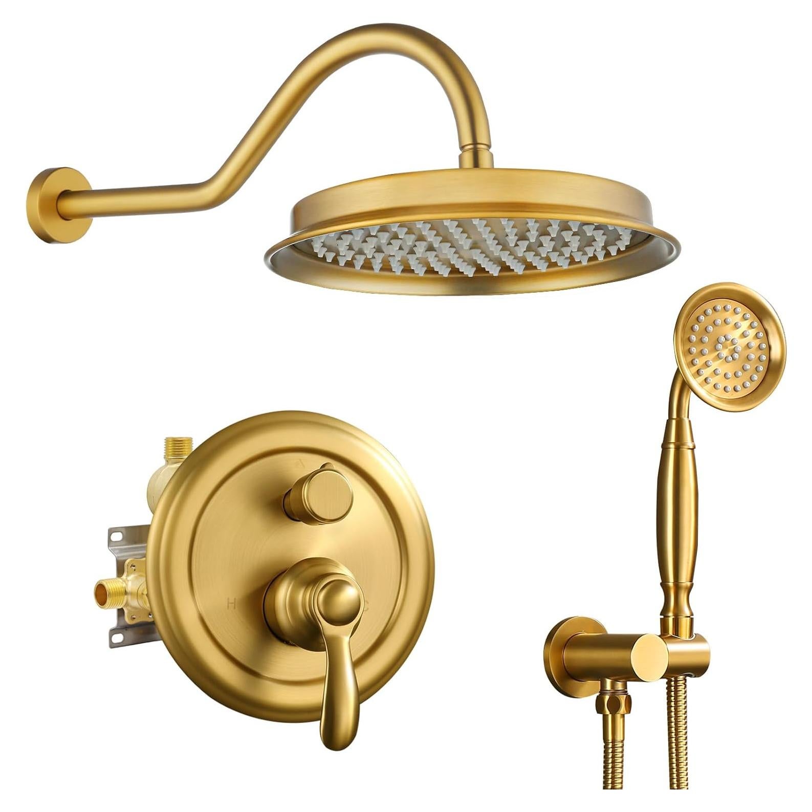 Grifo de Ducha Completo Homekicen Oro Cepillado 9" (22.86 cm)