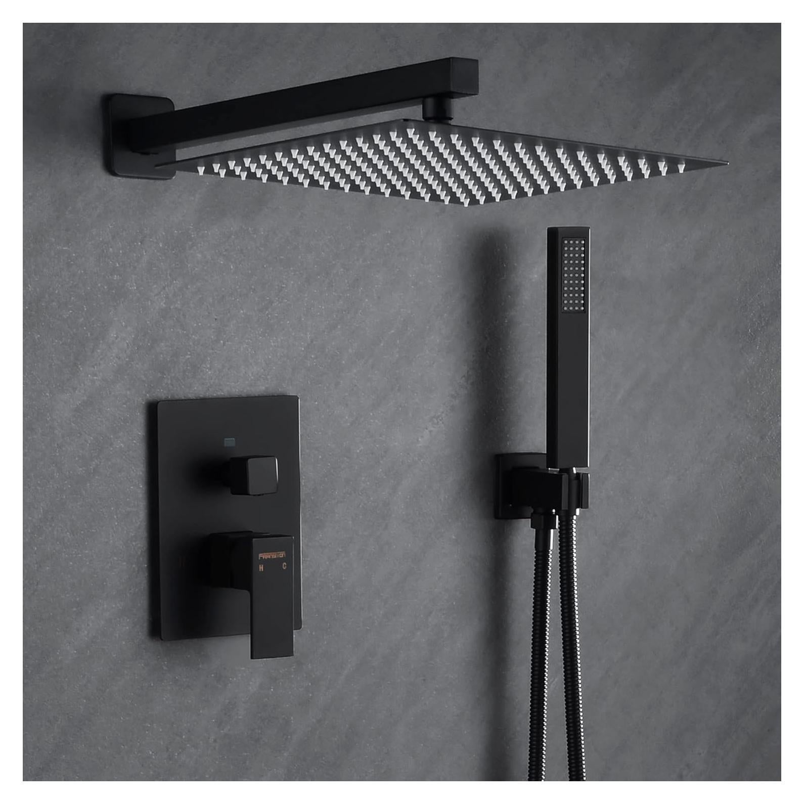 Conjunto de Ducha Fransiton 10" Negro Mate Acero Inoxidable