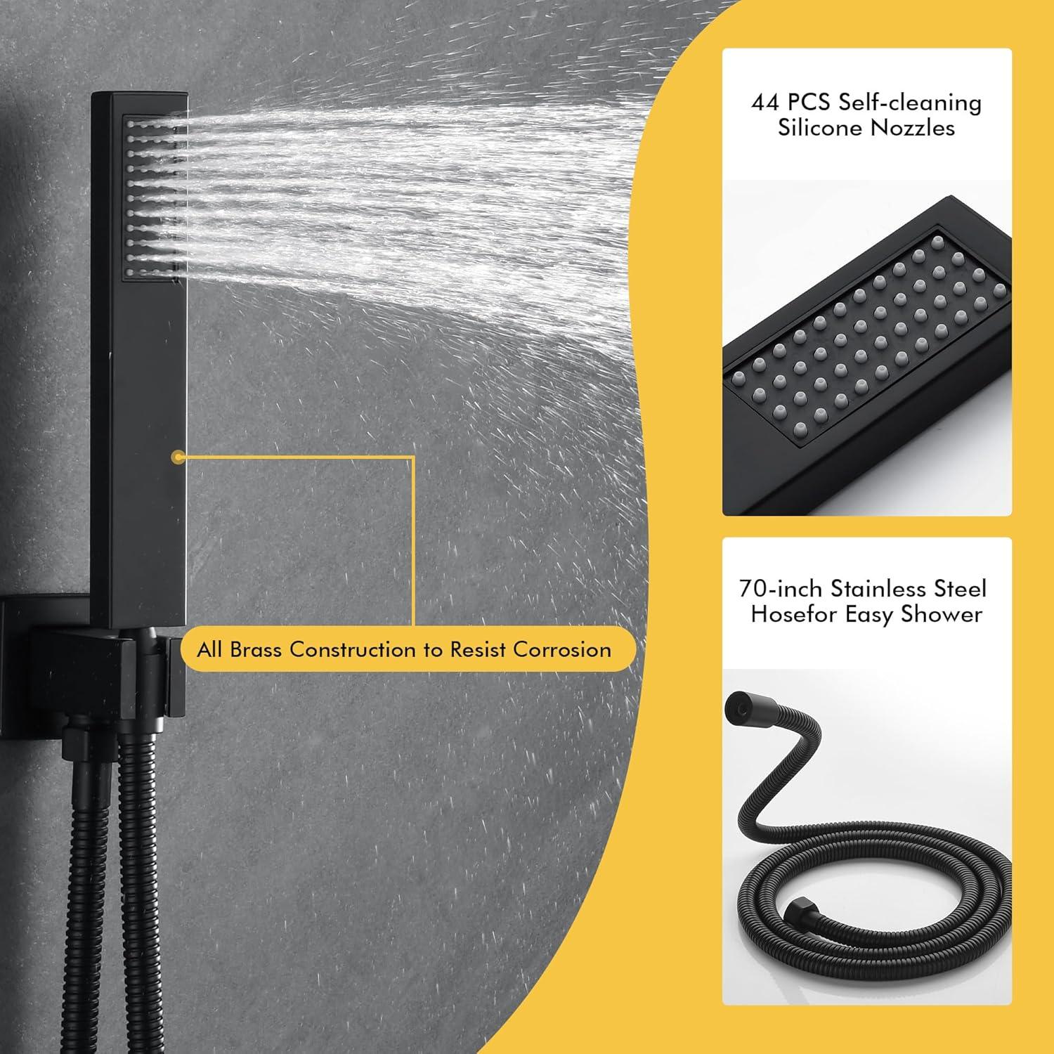 Conjunto de Ducha Fransiton 10" Negro Mate Acero Inoxidable