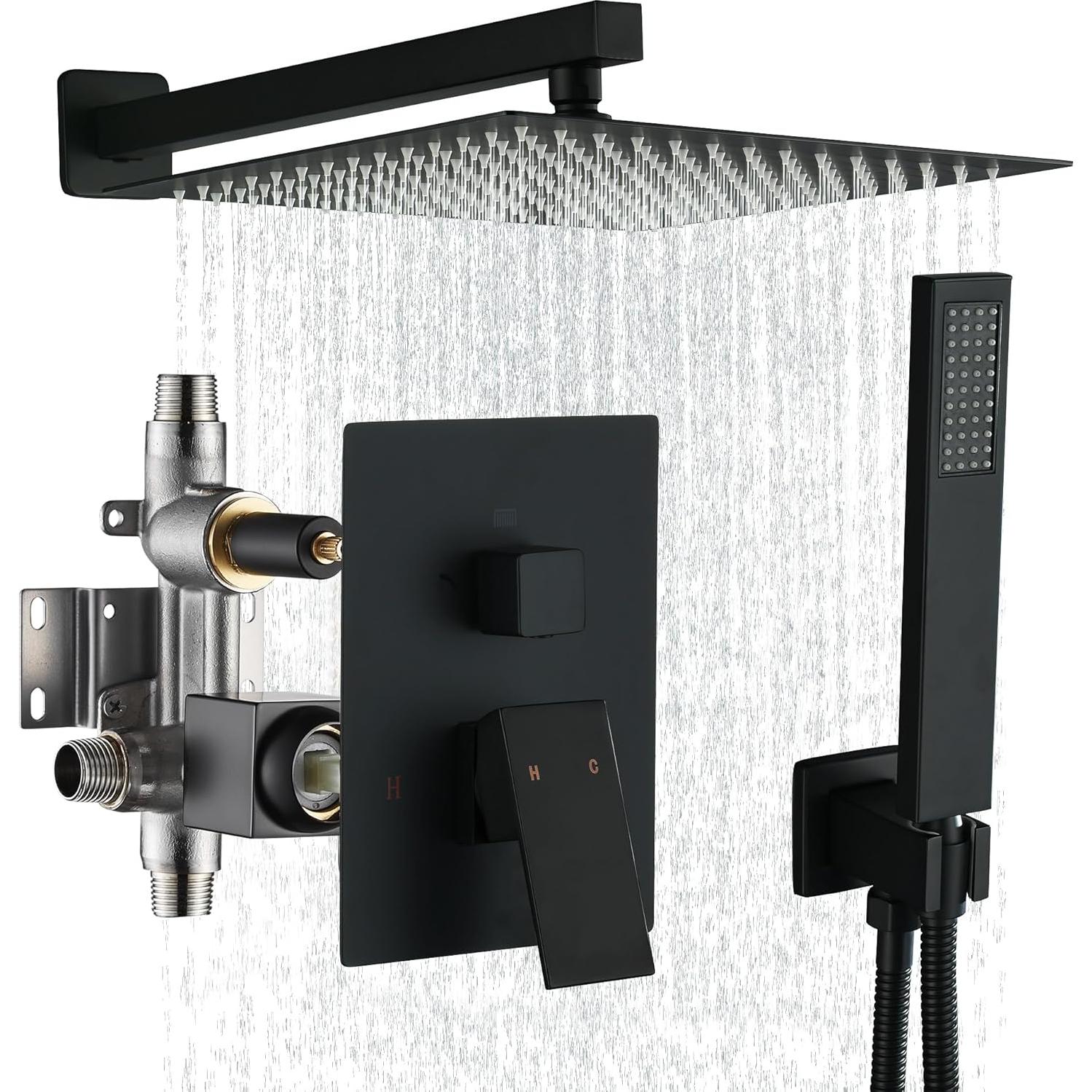 Conjunto de Ducha Fransiton 10" Negro Mate Acero Inoxidable