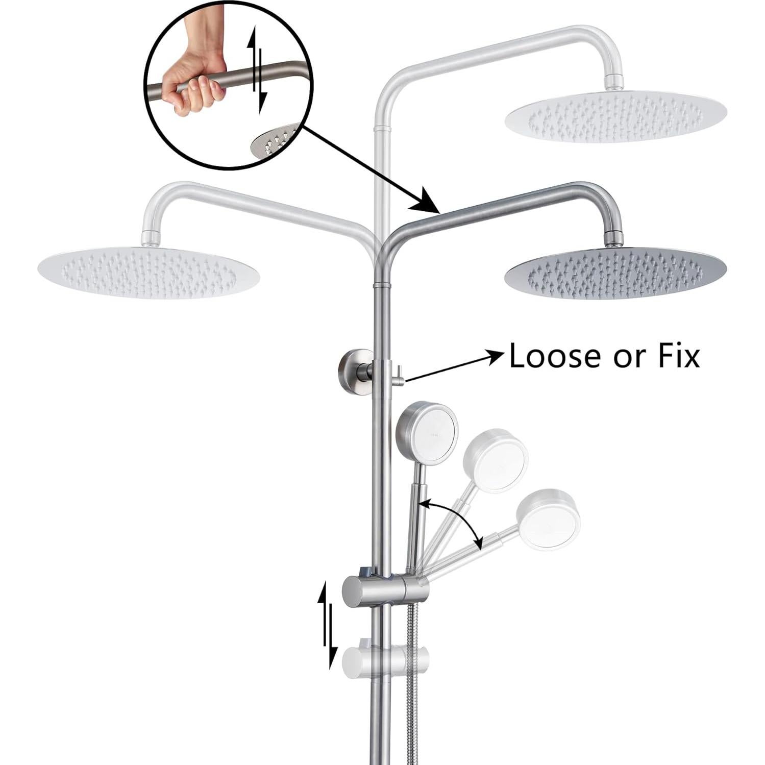 Kit de Ducha Exterior Foroute ESHOWER-001 Acero Inoxidable 25.4 cm