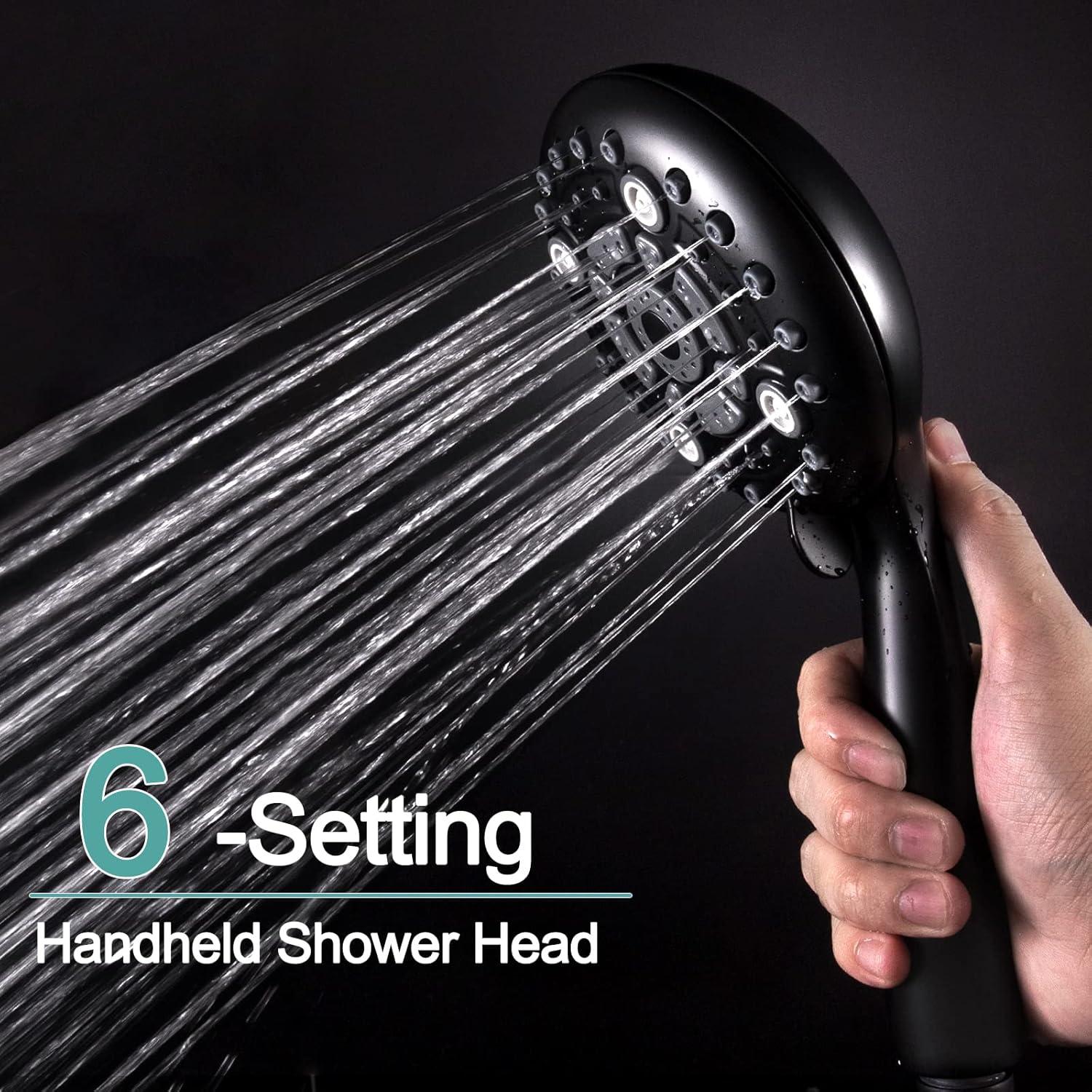 Sistema de Ducha Montado en Pared SR SUN RISE 10" Negro Mate